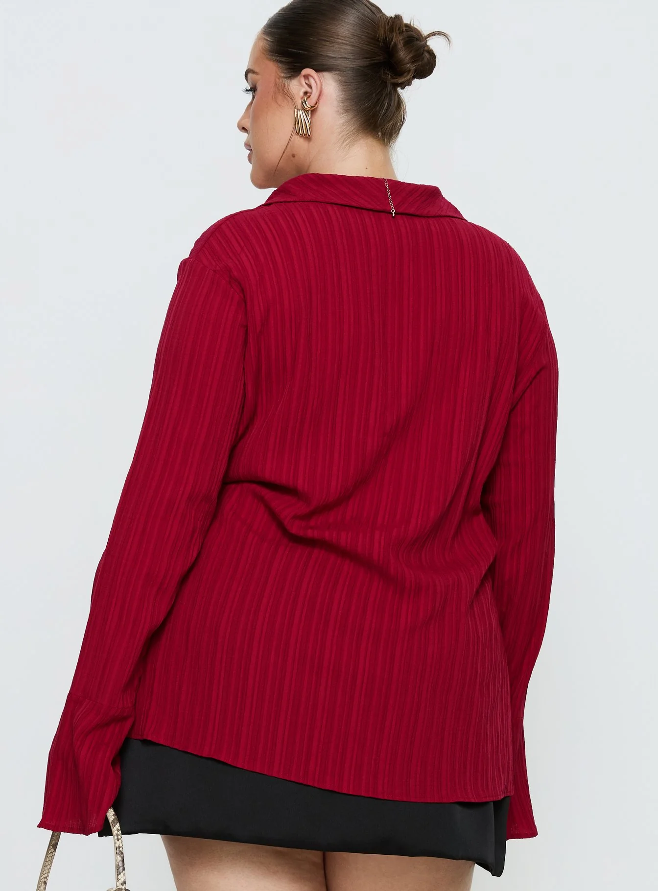 Beatris Long Sleeve Top Red Curve - Image 5