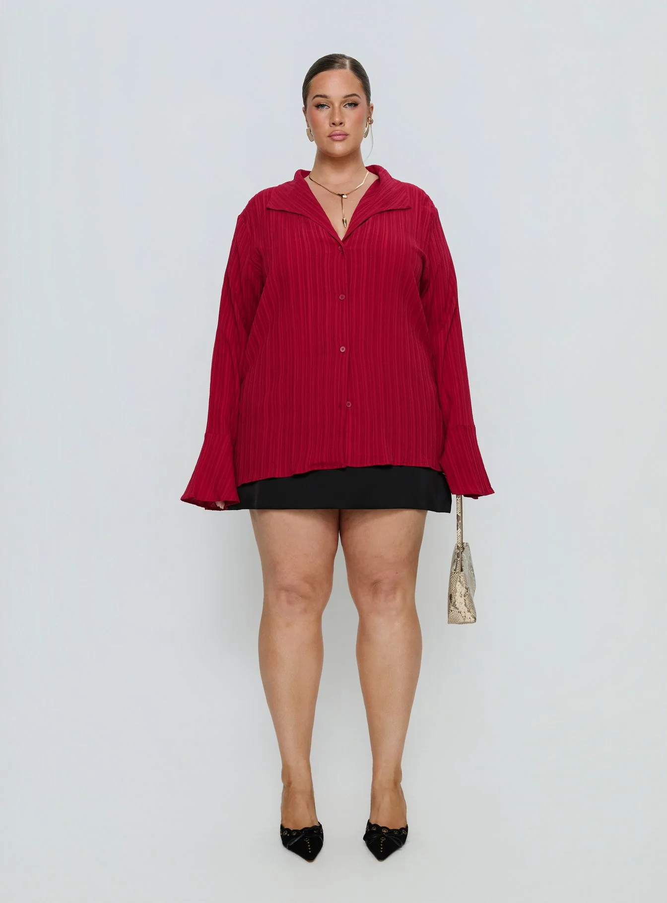 Beatris Long Sleeve Top Red Curve - Image 7