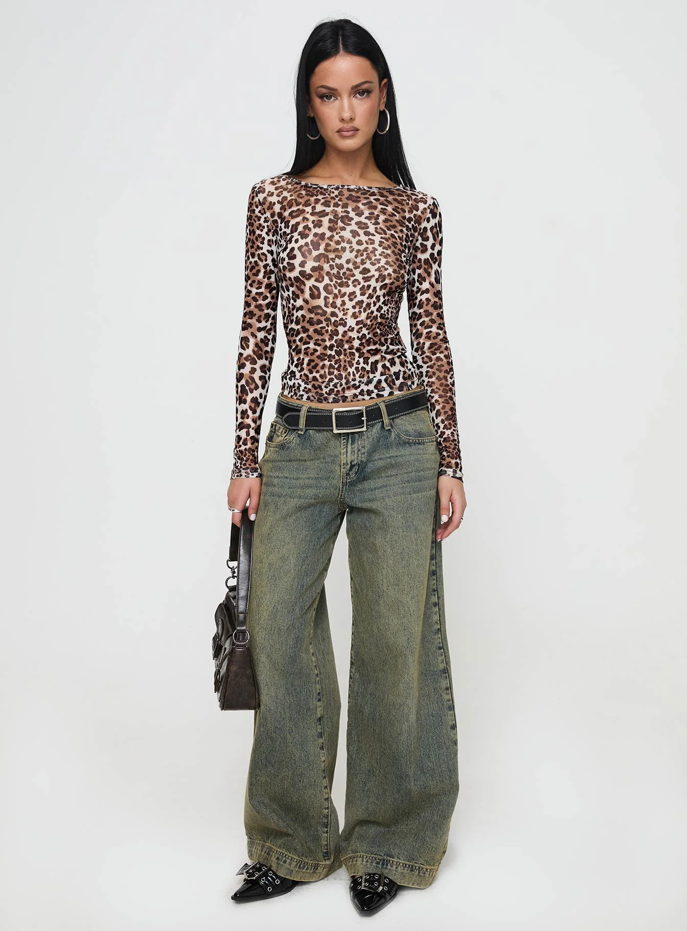 Believe Me Long Sleeve Top Leopard - Image 3