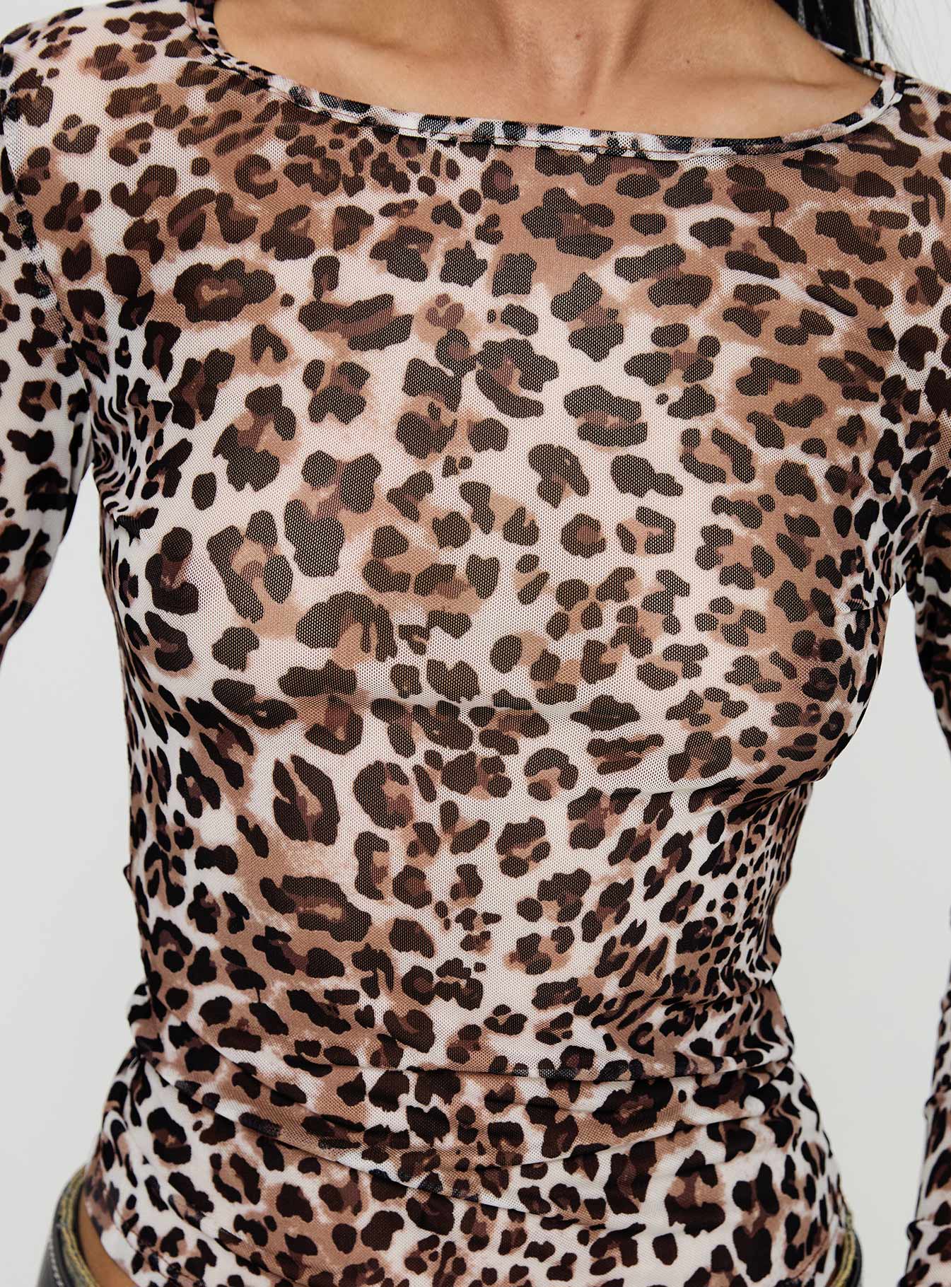 Believe Me Long Sleeve Top Leopard - Image 6