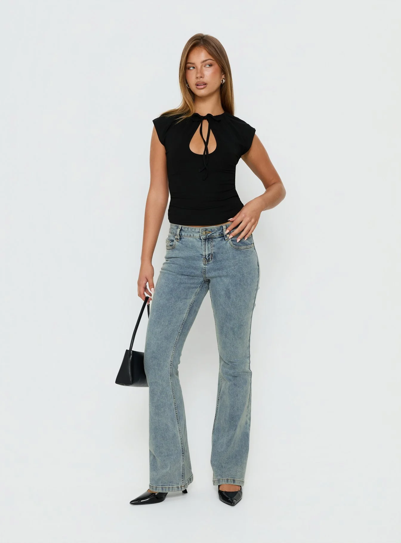 Bethany Low Rise Bootleg Jeans Ice Wash - Image 3