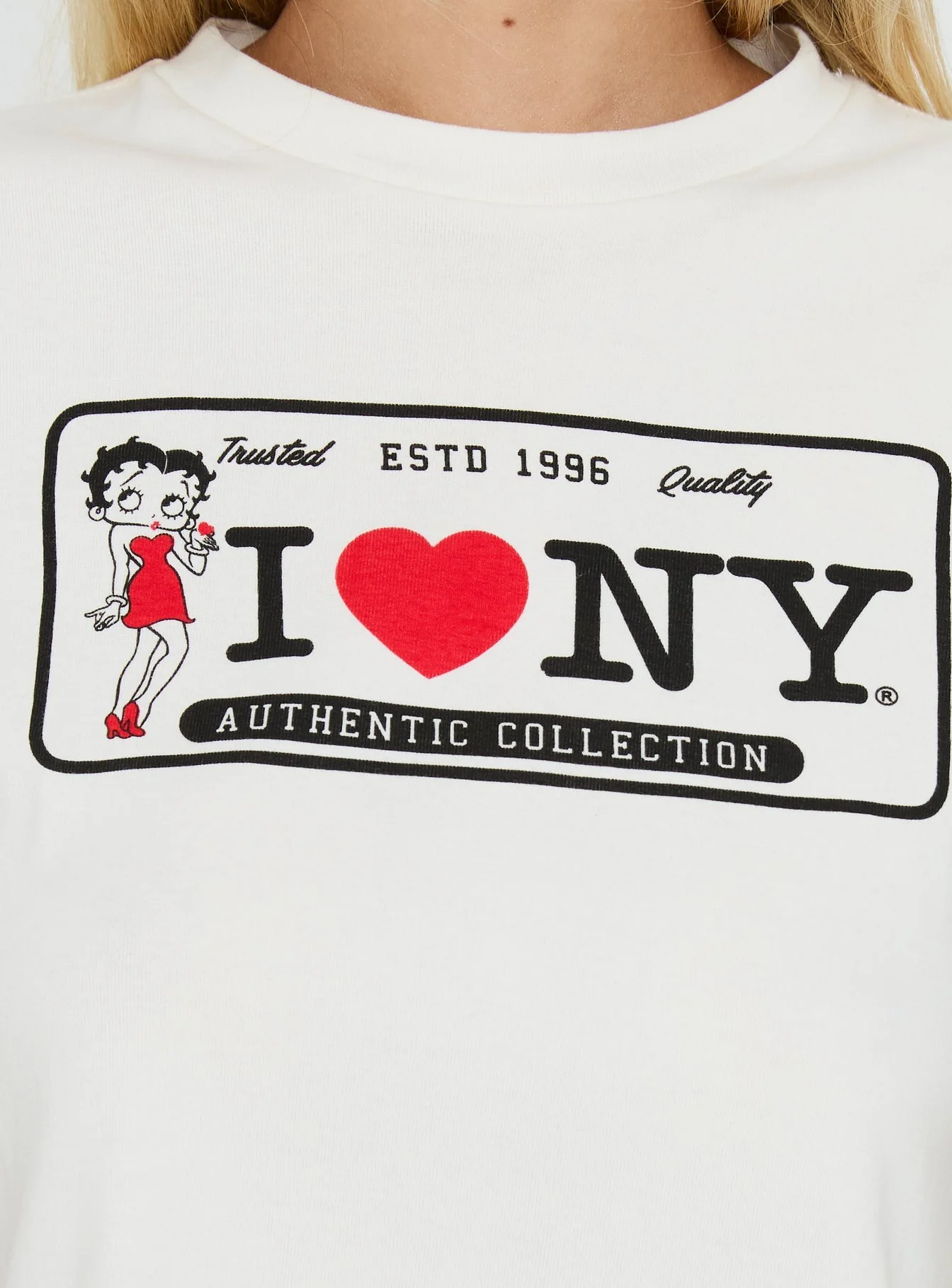 Betty Loves NY Graphic Baby Tee White - Image 6