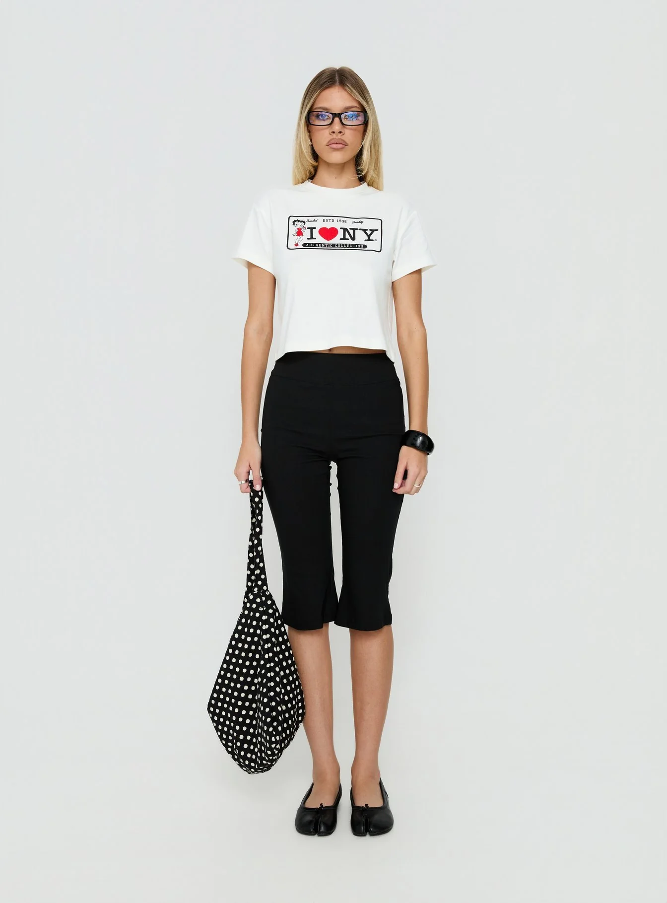 Betty Loves NY Graphic Baby Tee White - Image 7