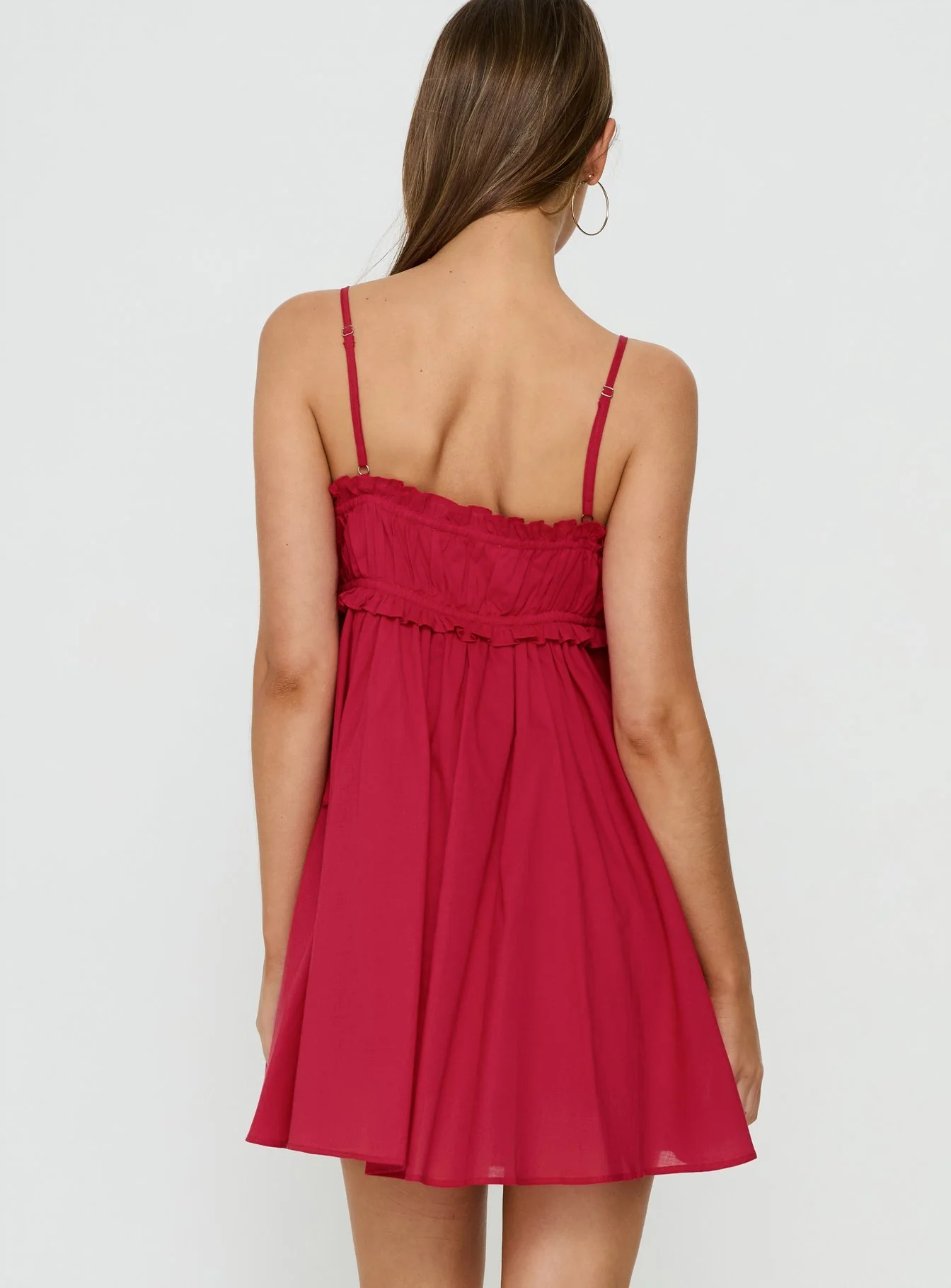 Beya Ruched Bust Mini Dress Red - Image 4