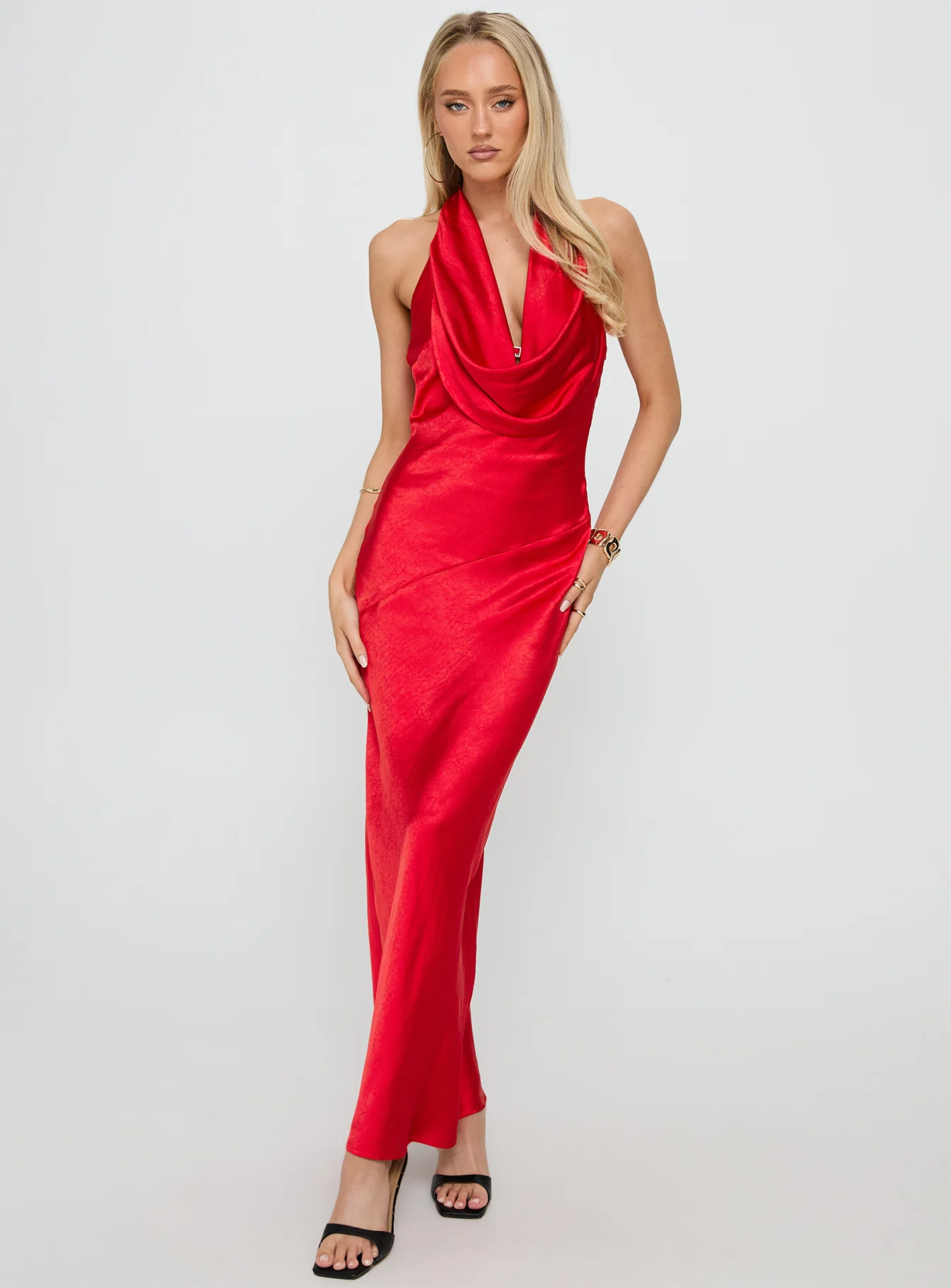 Big Deal Halter Maxi Dress Red - Image 3