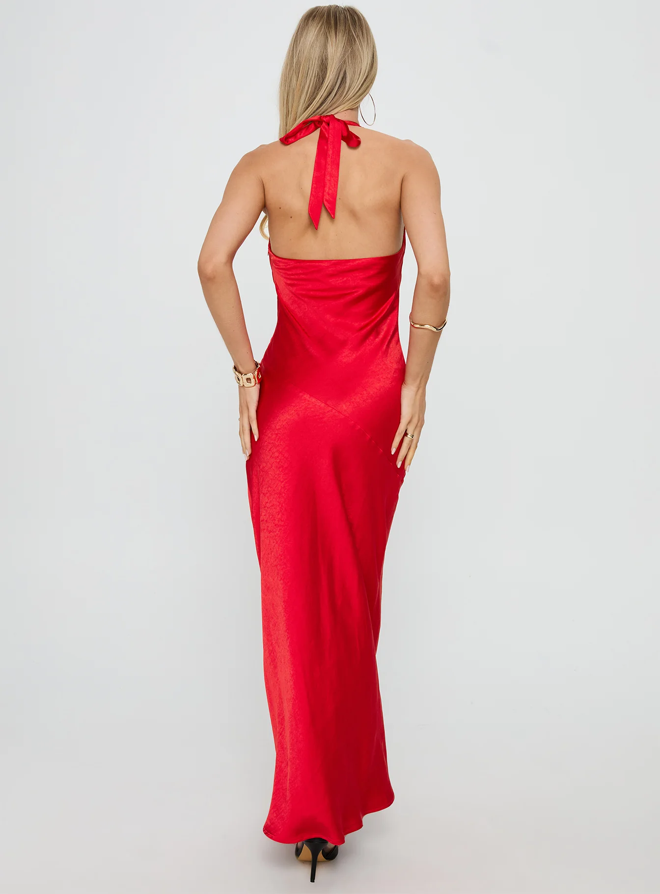 Big Deal Halter Maxi Dress Red - Image 5