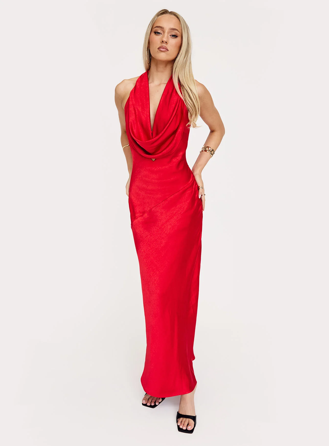 Big Deal Halter Maxi Dress Red - Image 9