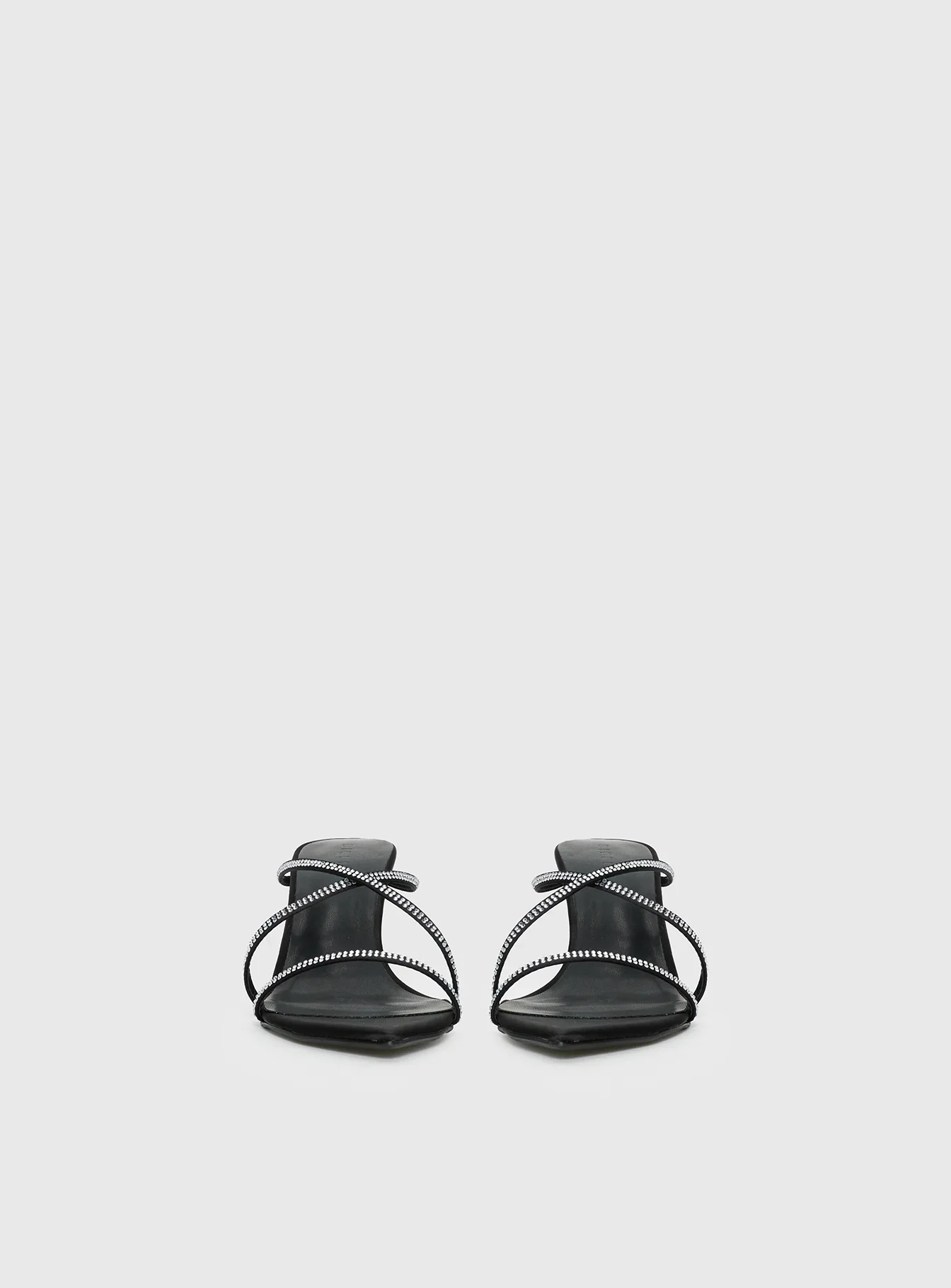 Billini Effy Heels Black Satin Diamante - Image 2