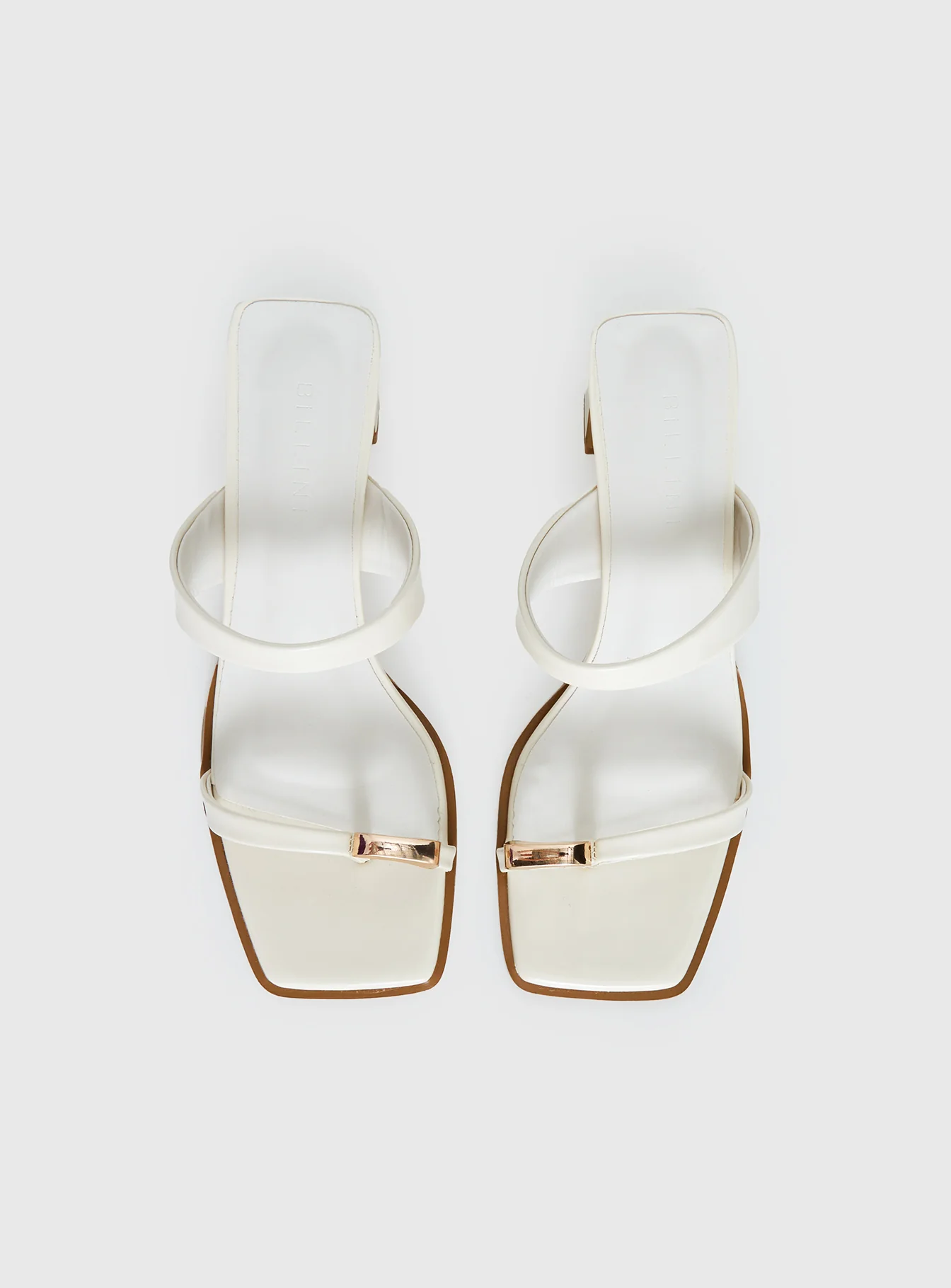 Billini Iverson Hardware Detail Heels While / Gold - Image 6