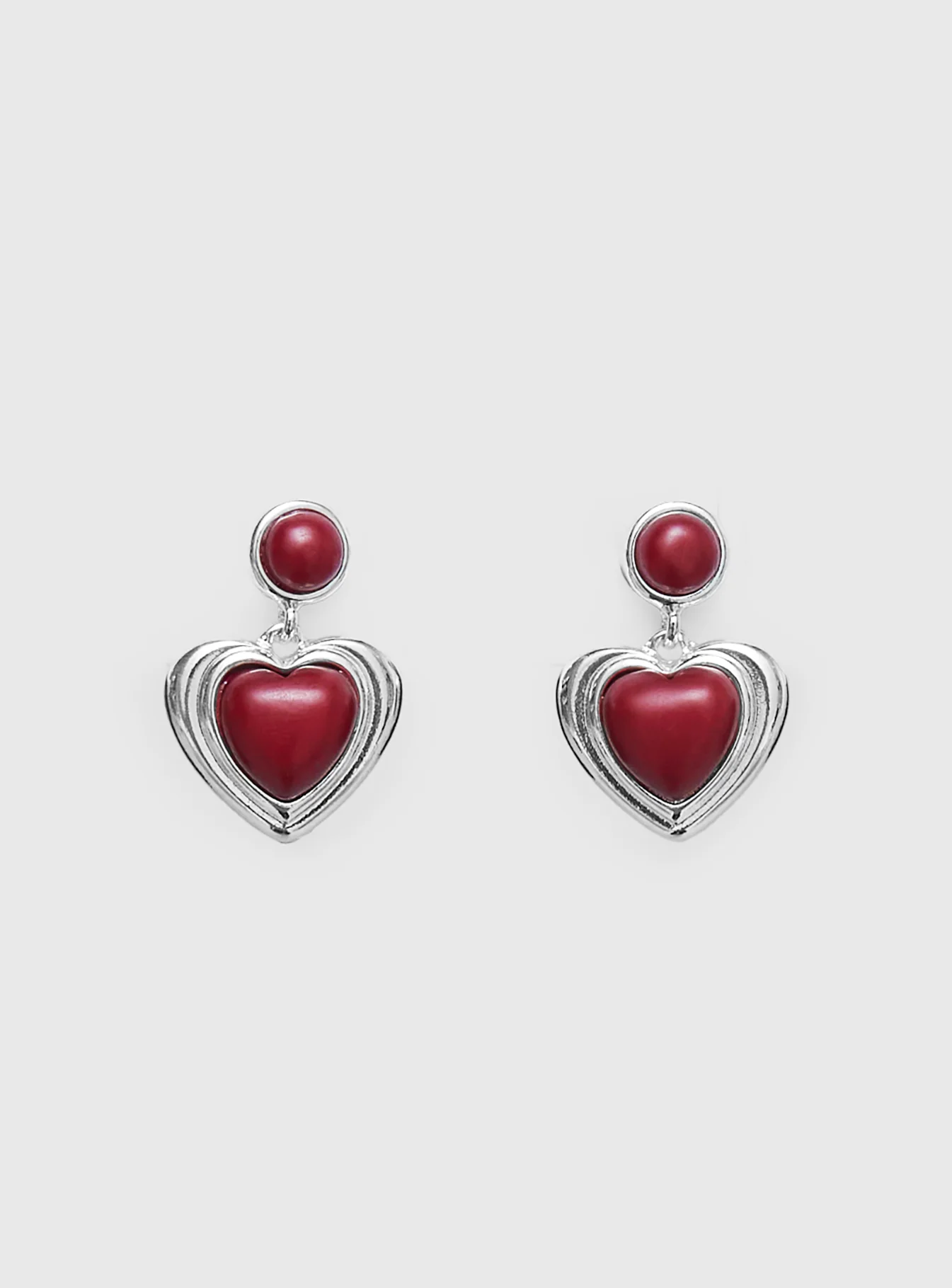 Blanchette Earrings Silver / Red - Image 2