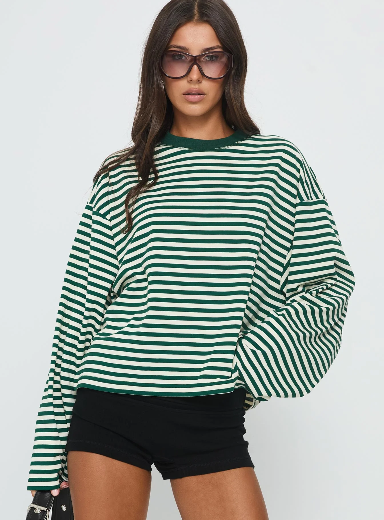 Bloom Long Sleeve Top Moss Stripe - Image 2