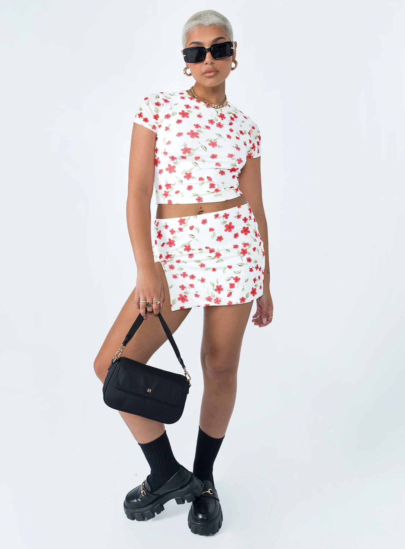 Bold Move Mini Skirt White Floral - Image 3