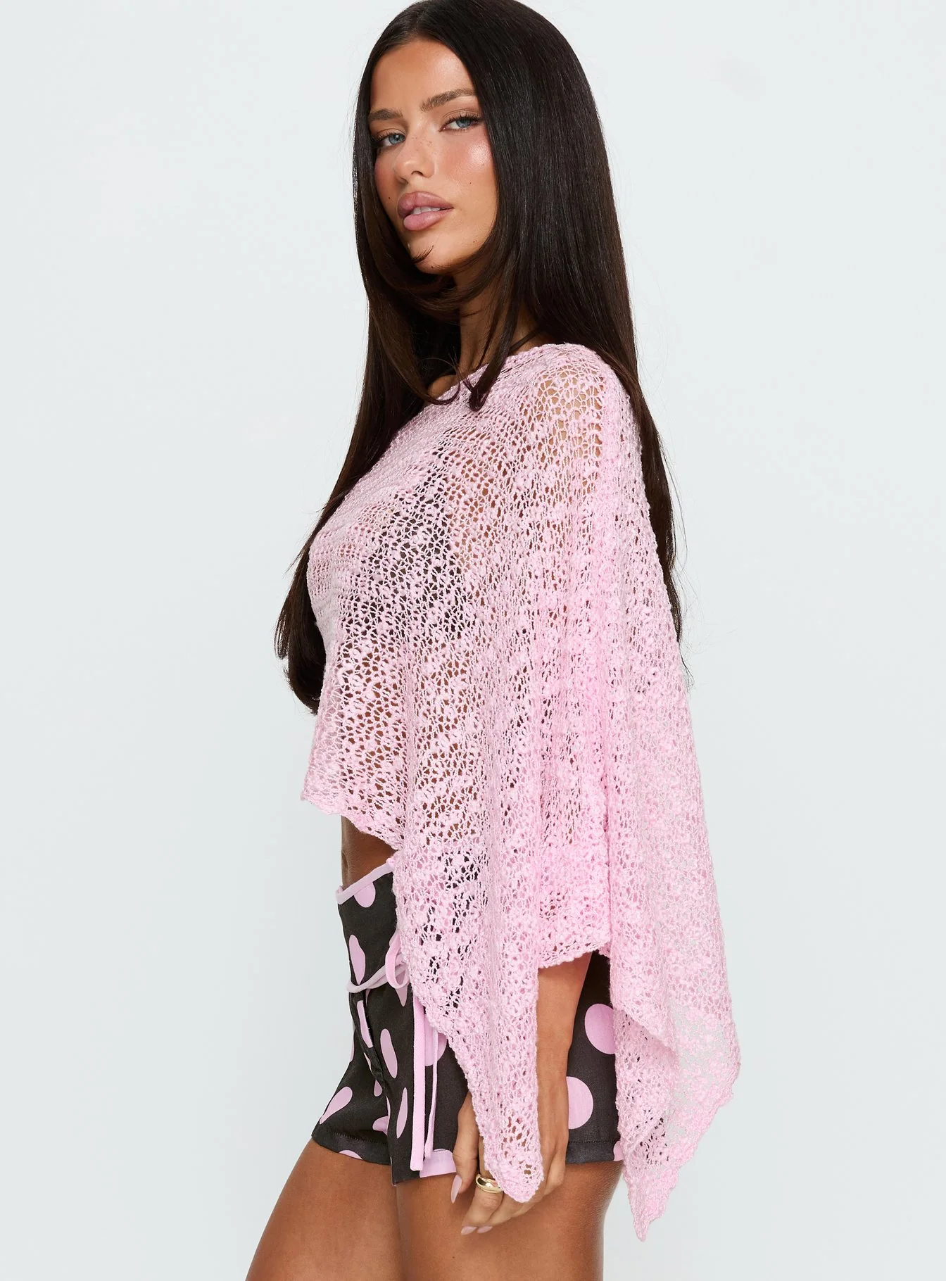 Boni Knit Poncho Soft Pink - Image 4