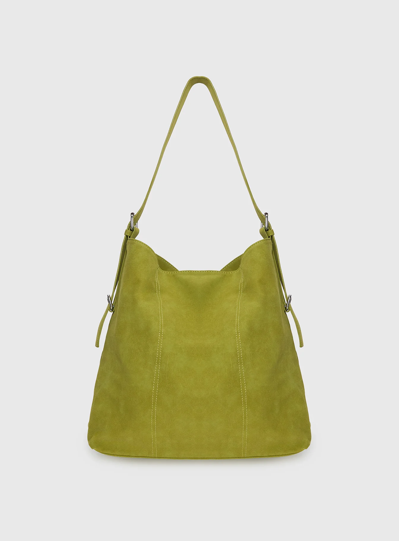 Bonus Points Faux Suede Shoulder Bag Green - Image 2