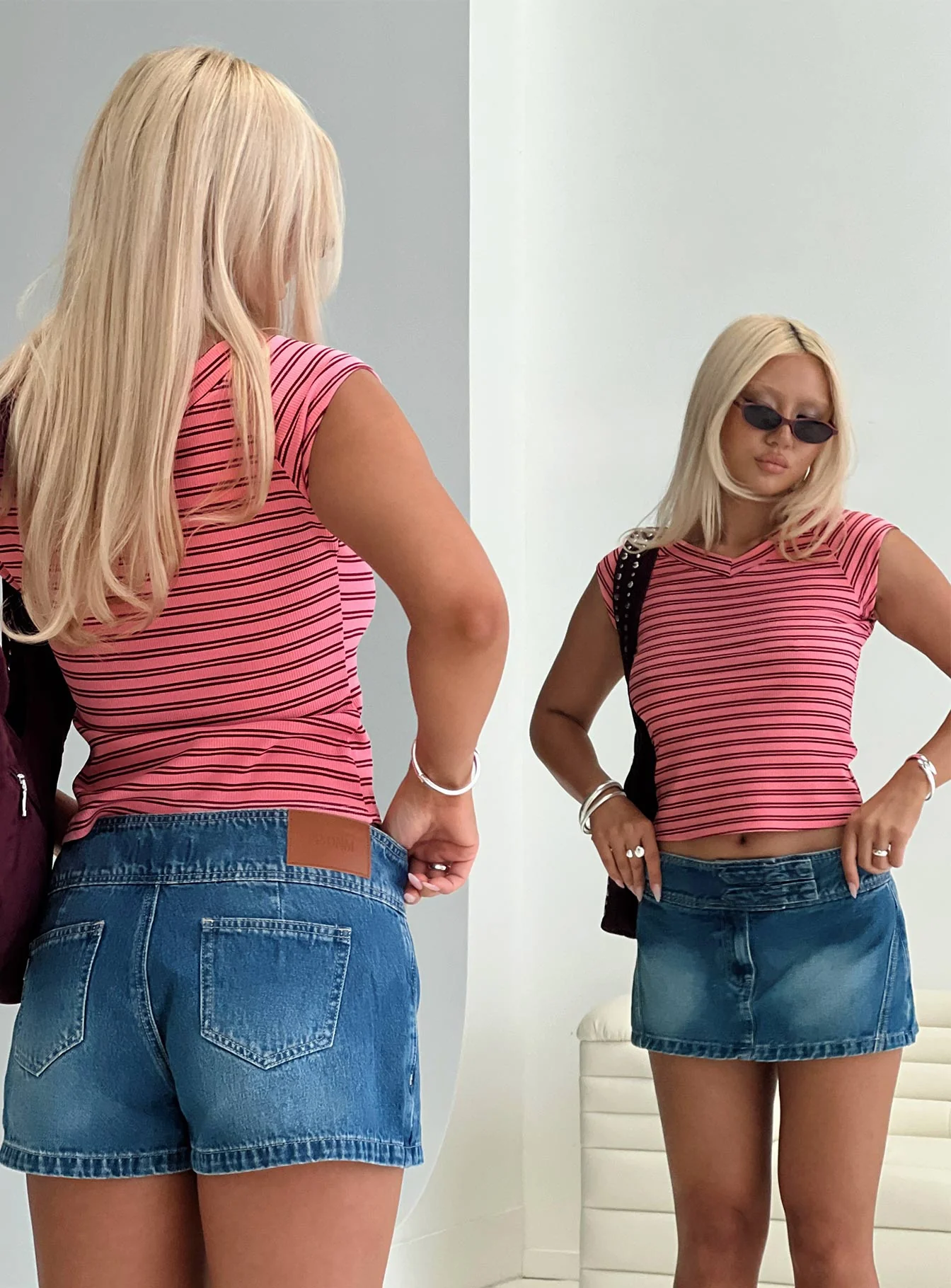 Both Still Young V Neck Top Red - Image 8