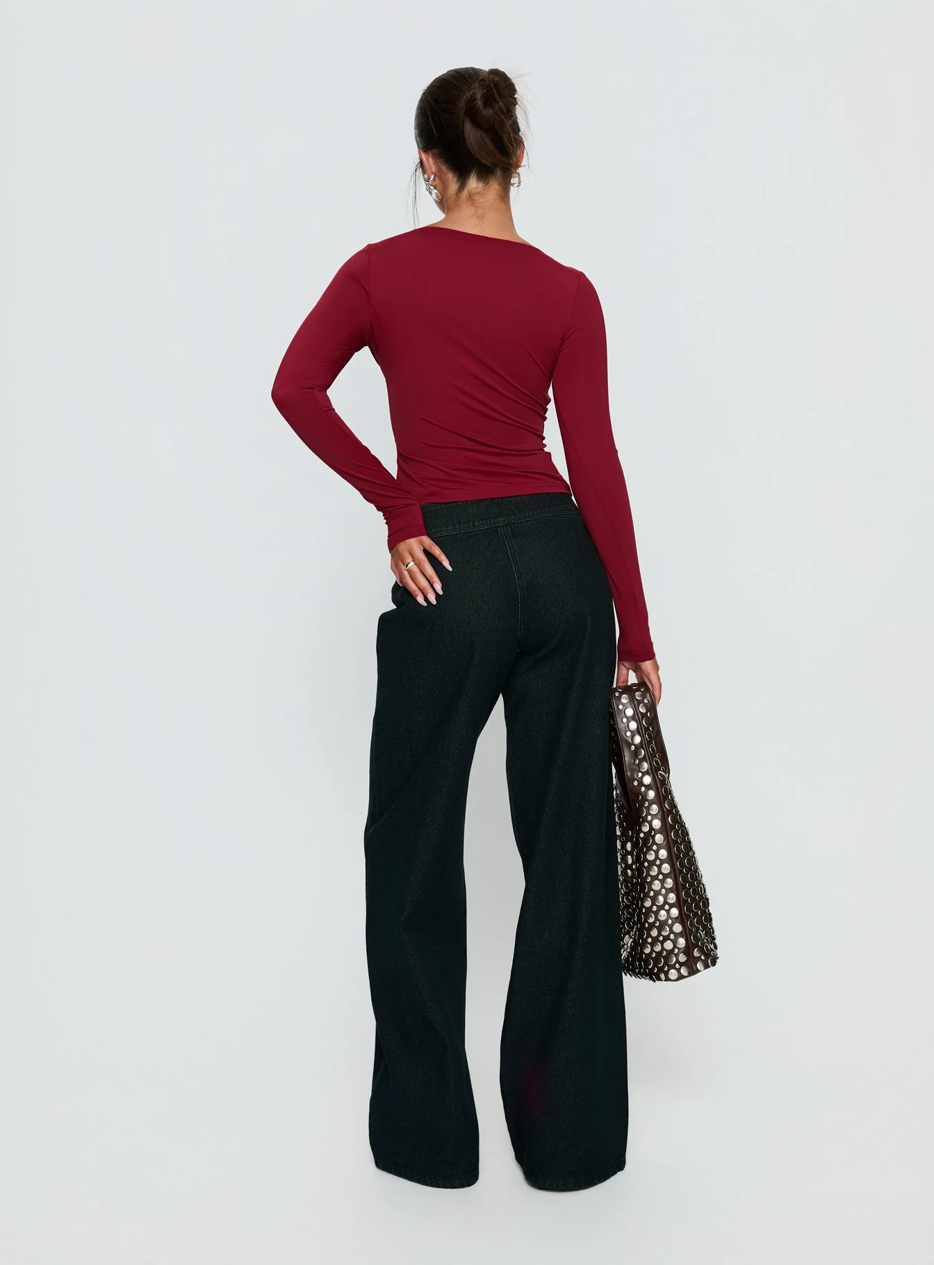 Boxie Mid Rise Wide Leg Jeans Washed Black - Image 5