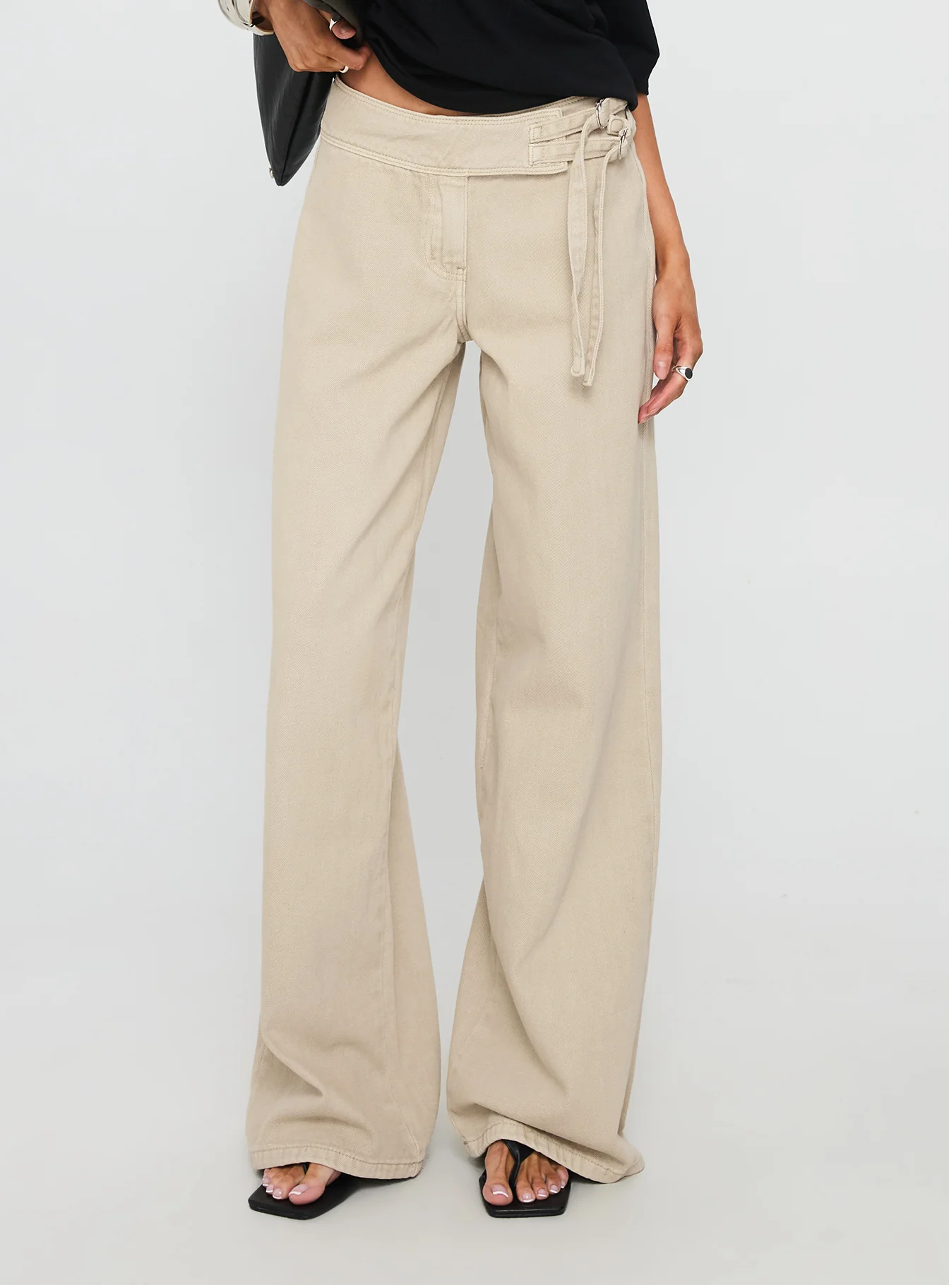 Boxie Mid Rise Wide Leg Jeans Washed Green - Image 8