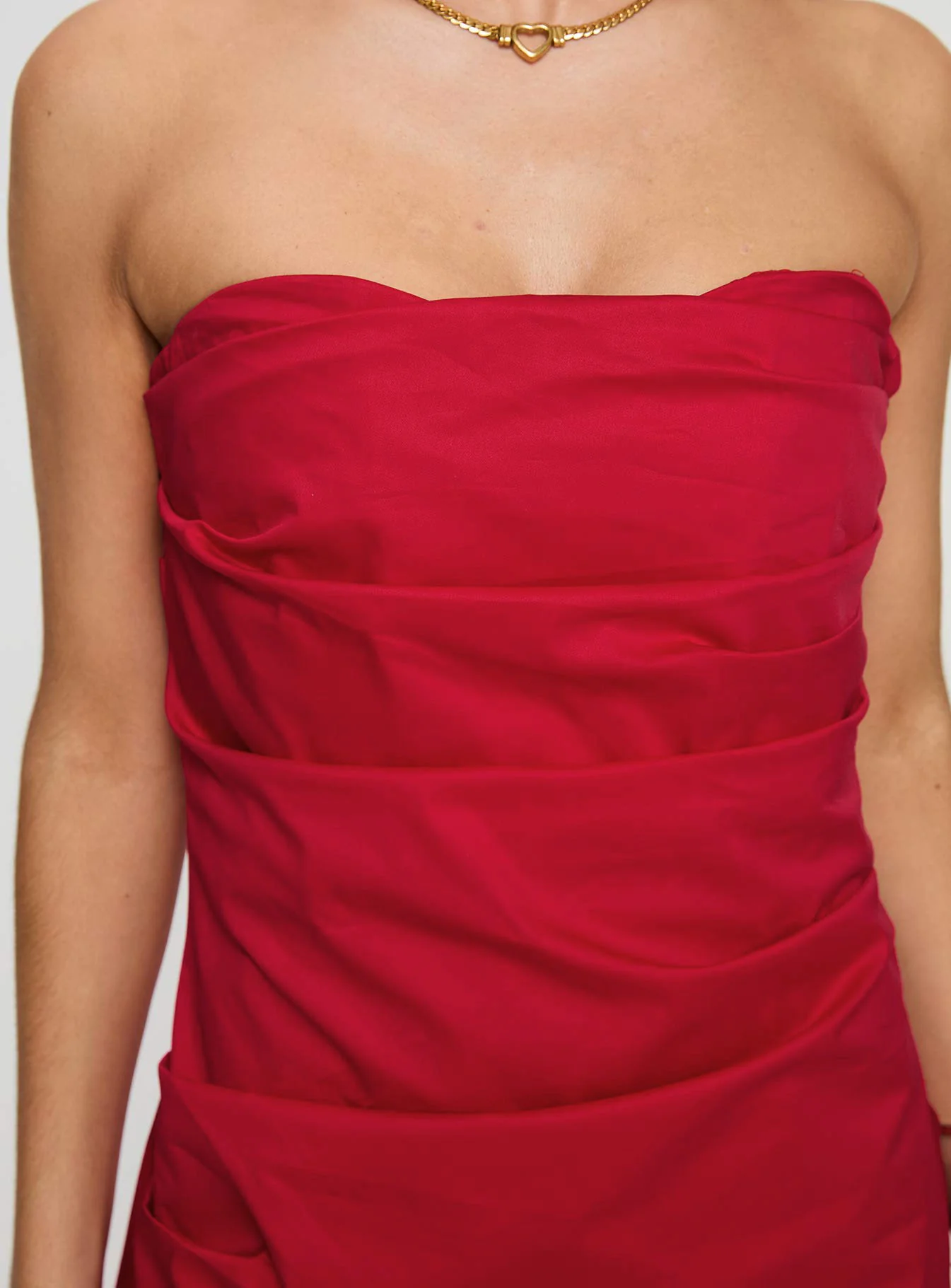 Bradwell Strapless Mini Dress Red - Image 6