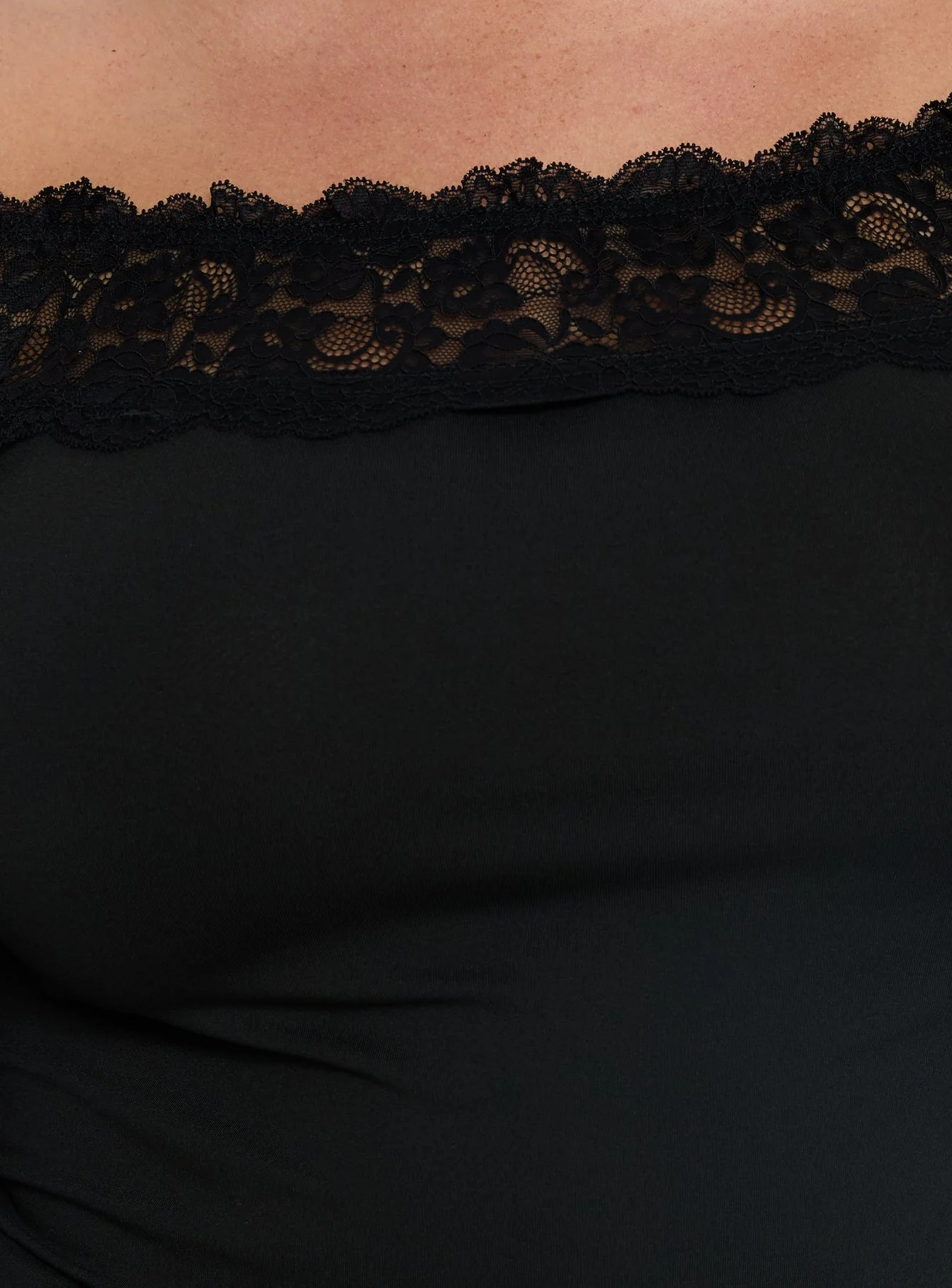 Breiann Lace Off Shoulder Long Sleeve Top Black Curve - Image 5