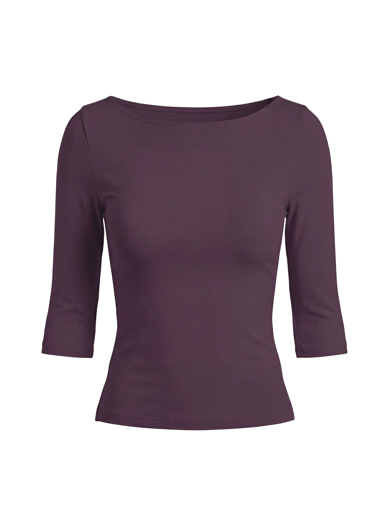 Daily Define Boatneck 3/4 Sleeve Top Aubergine - Image 9