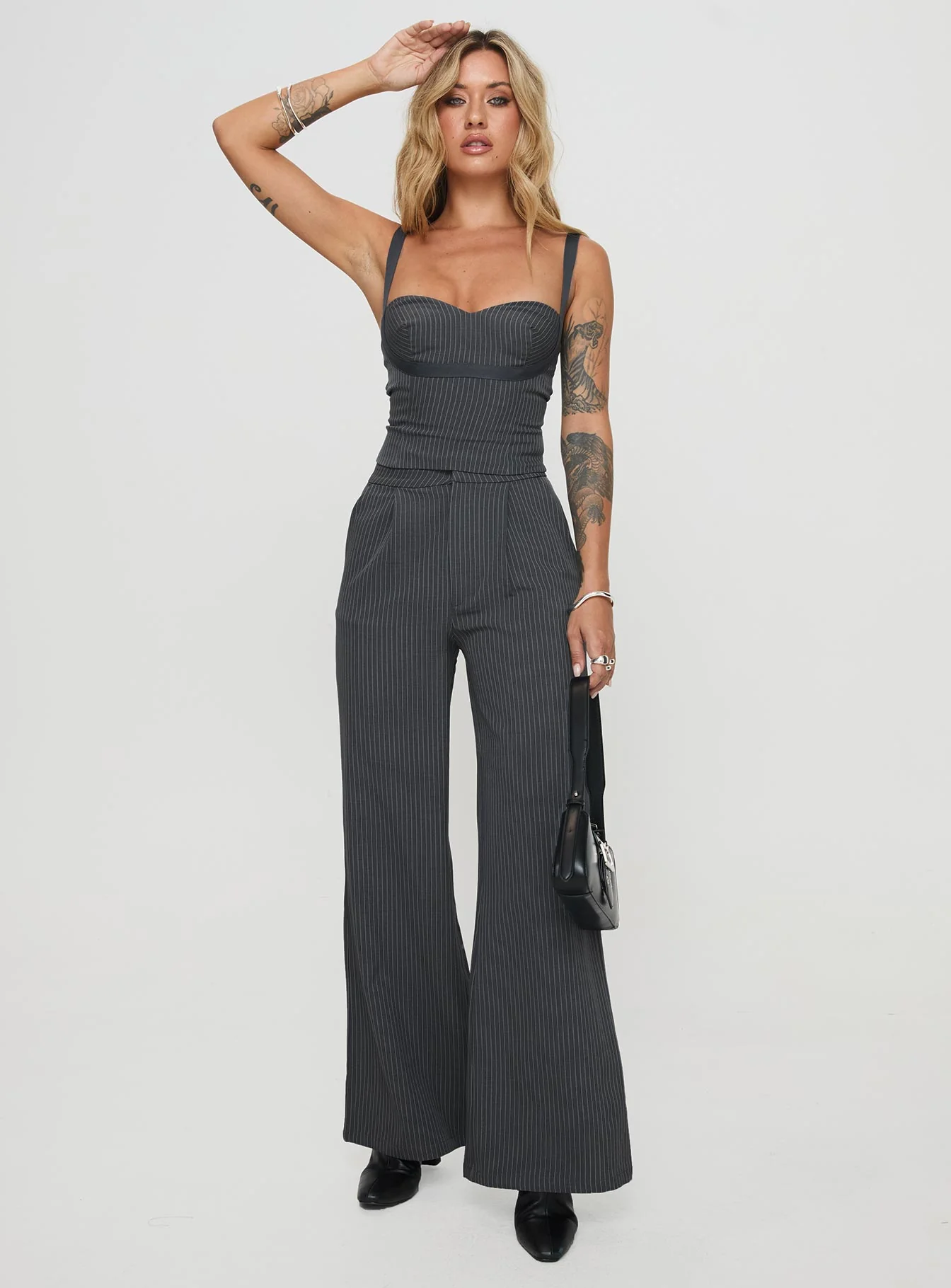 Briana Set Charcoal Pinstripe - Image 2