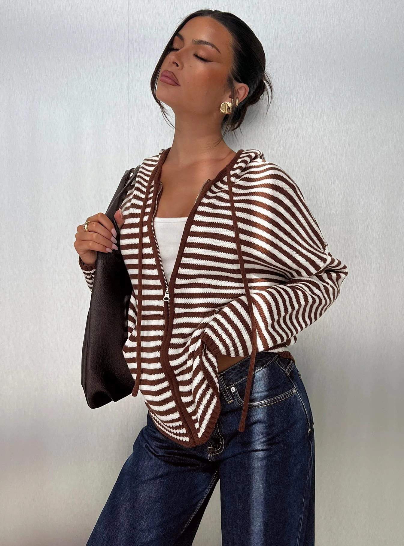 Brienna Zip Jacket Brown - Image 8