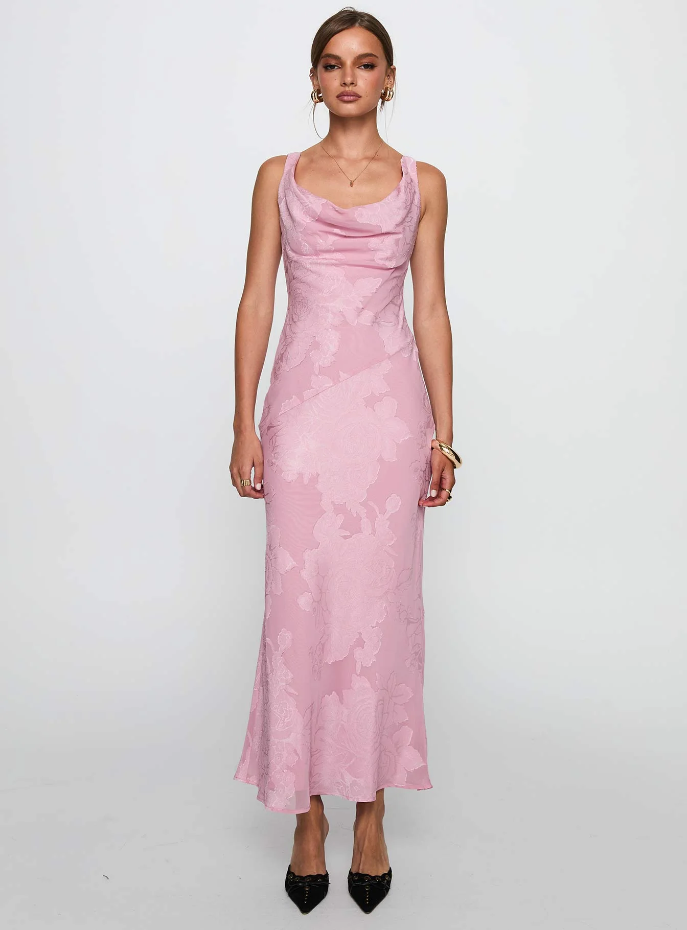 Brietta Cowl Maxi Dress Pink - Image 6
