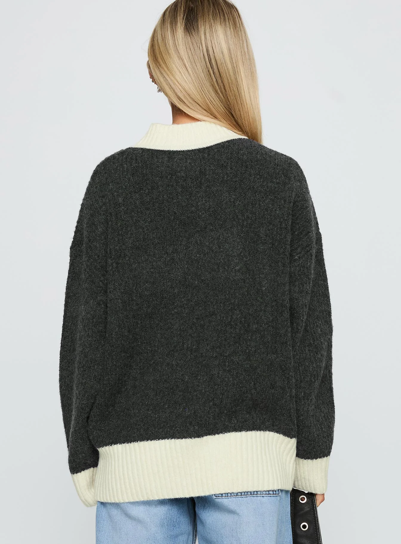 Broken Hearts Club Knit Sweater Grey - Image 5