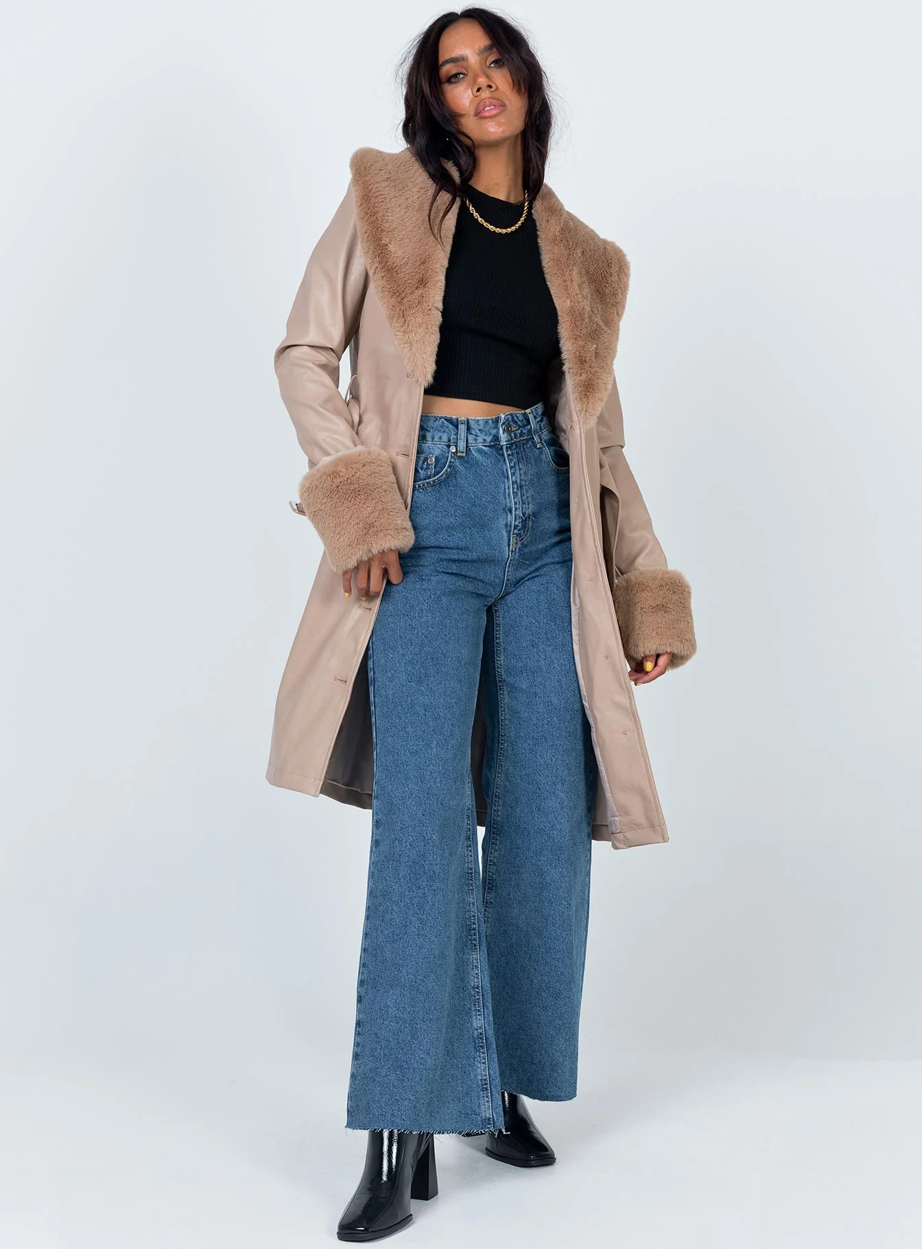 Brooklyn Long Coat Tan - Image 2