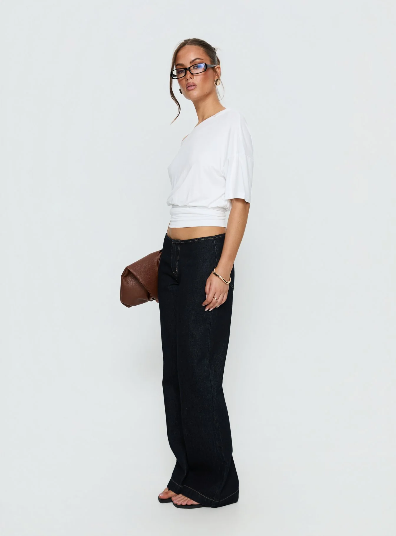 Buenos No Waist Low Rise Straight Leg Jeans Raw Denim - Image 4