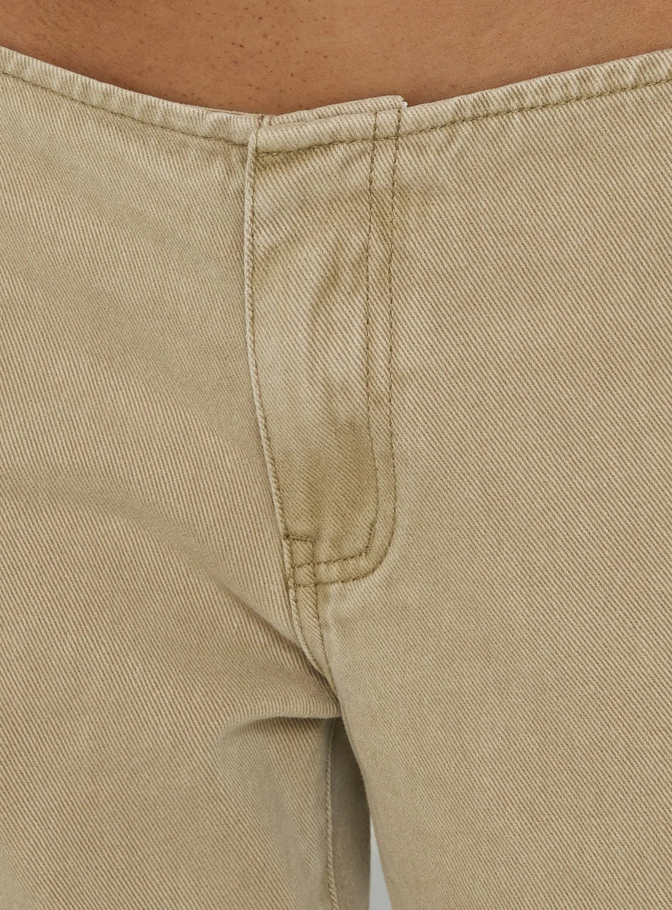 Buenos No Waist Low Rise Straight Leg Jeans Washed Khaki - Image 6