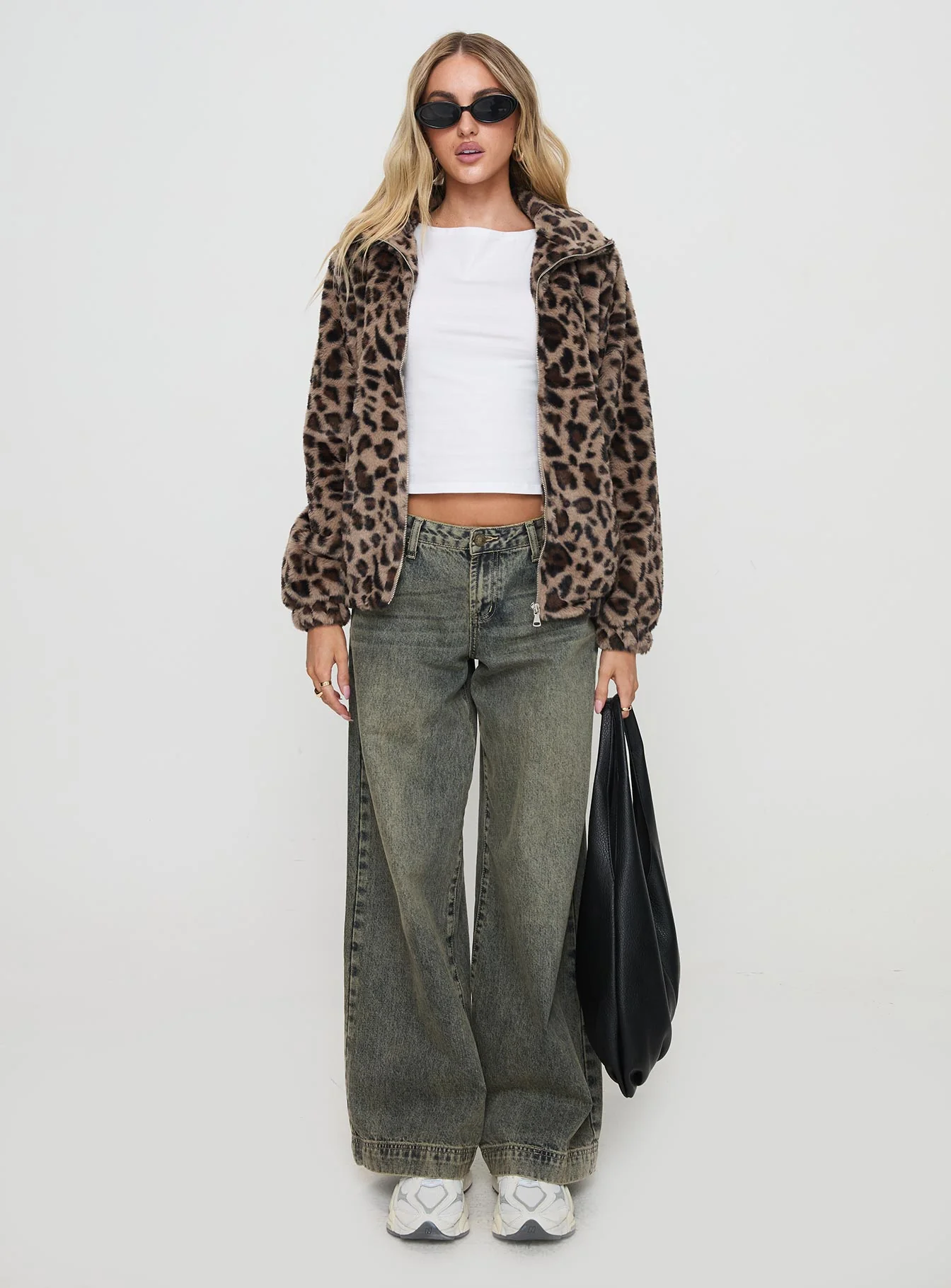Caine Faux Fur Jacket Leopard - Image 10