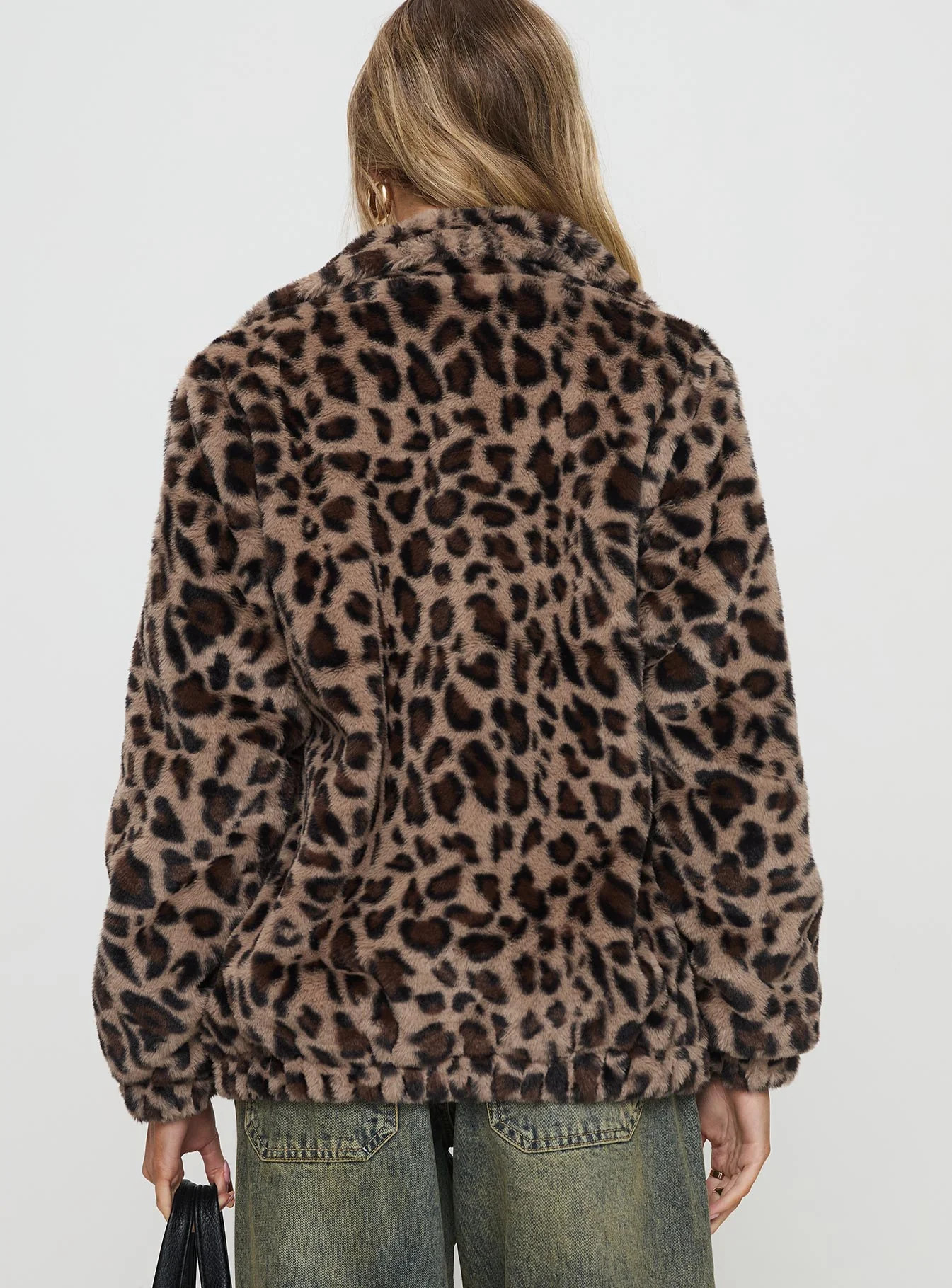 Caine Faux Fur Jacket Leopard - Image 5