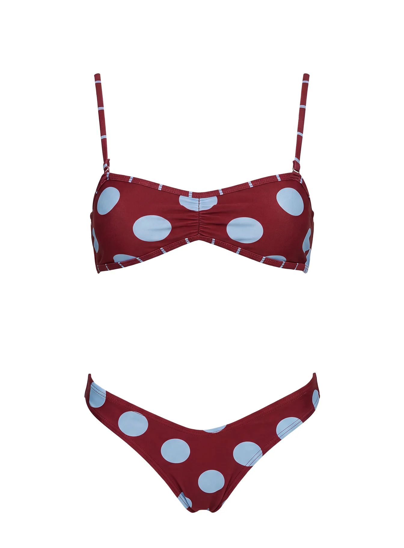 Calbira Cheeky Bikini Bottoms Red / Blue Polka Dot - Image 5