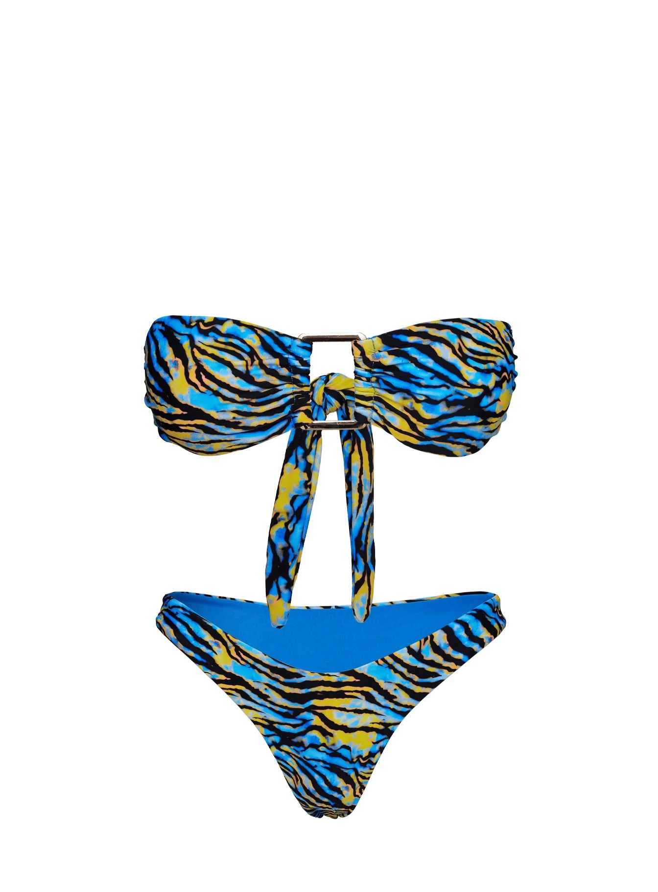 Calbira Strapless Bikini Top Blue Zebra - Image 5