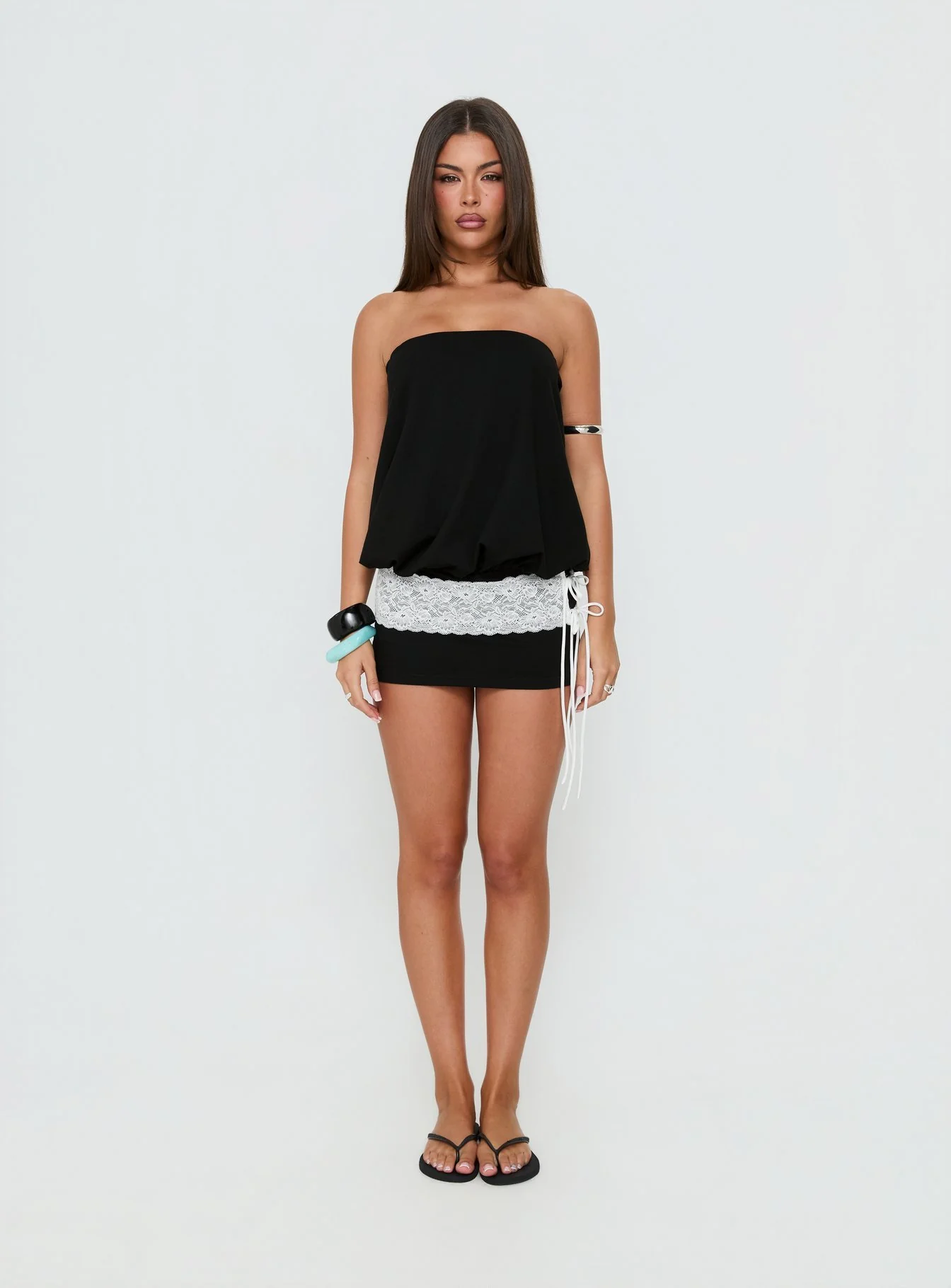 Calina Strapless Romper Black - Image 7