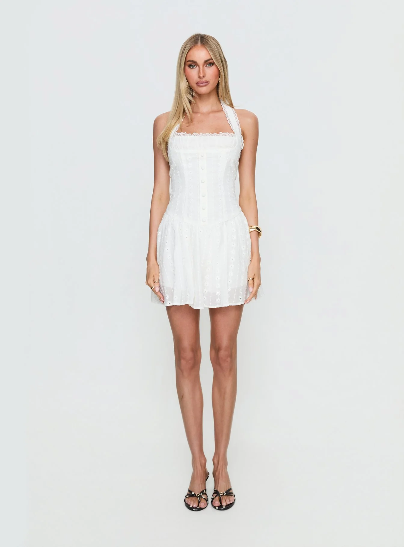 Candy Clouds Halter Playsuit White - Image 7