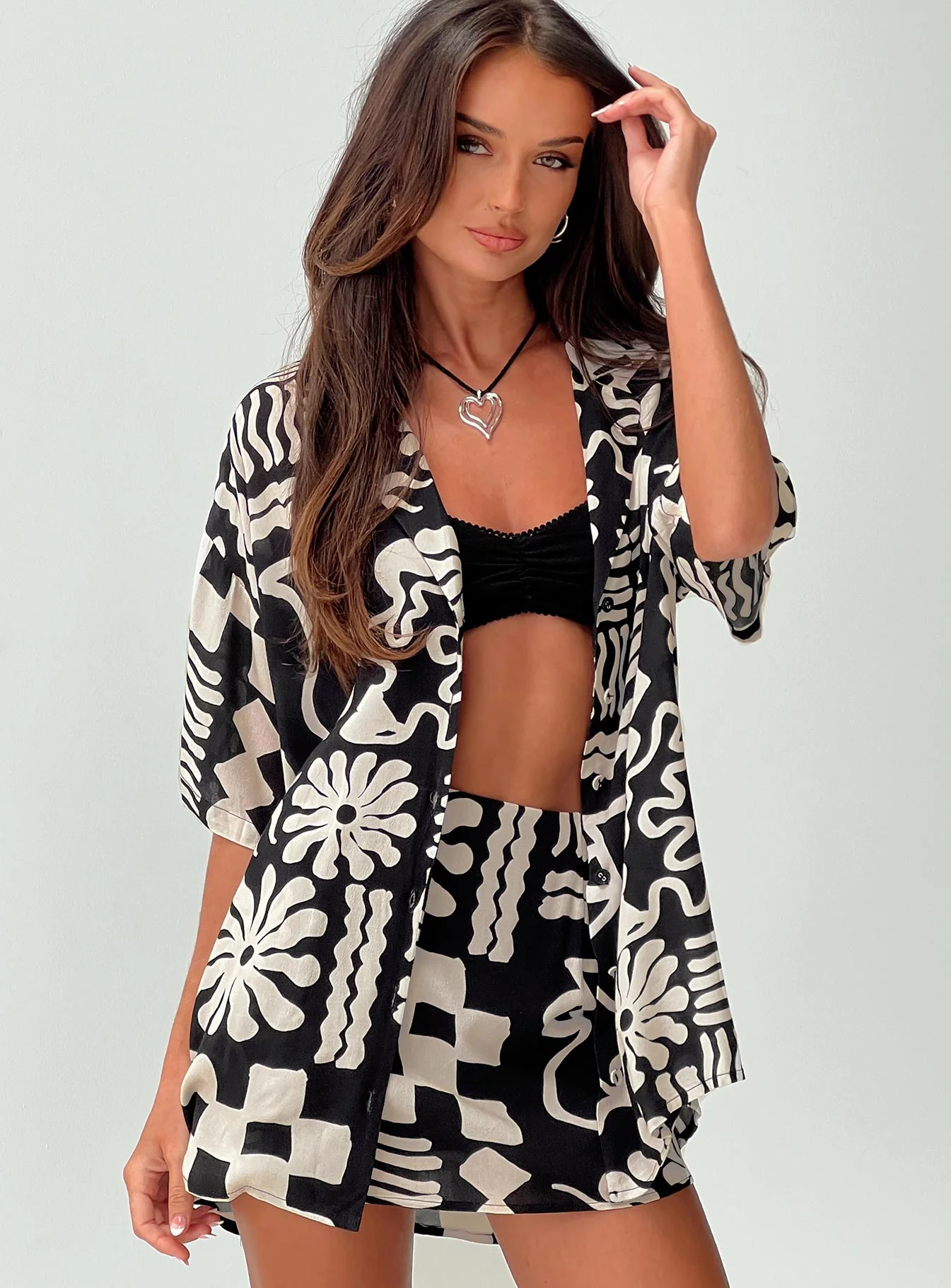 Caraliia Shirt Black / Cream - Image 7