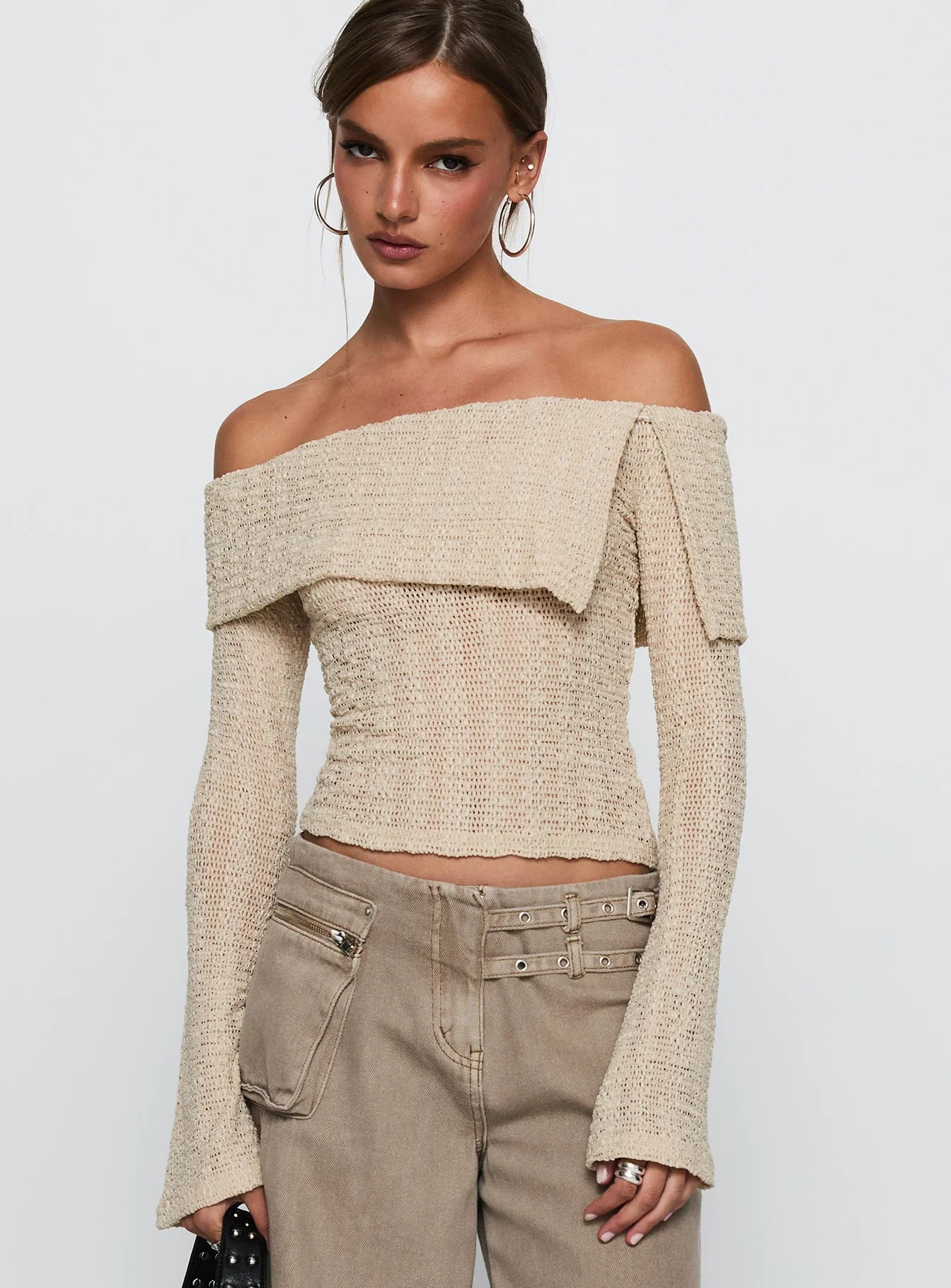 Cardamom Long Sleeve Top Beige - Image 2
