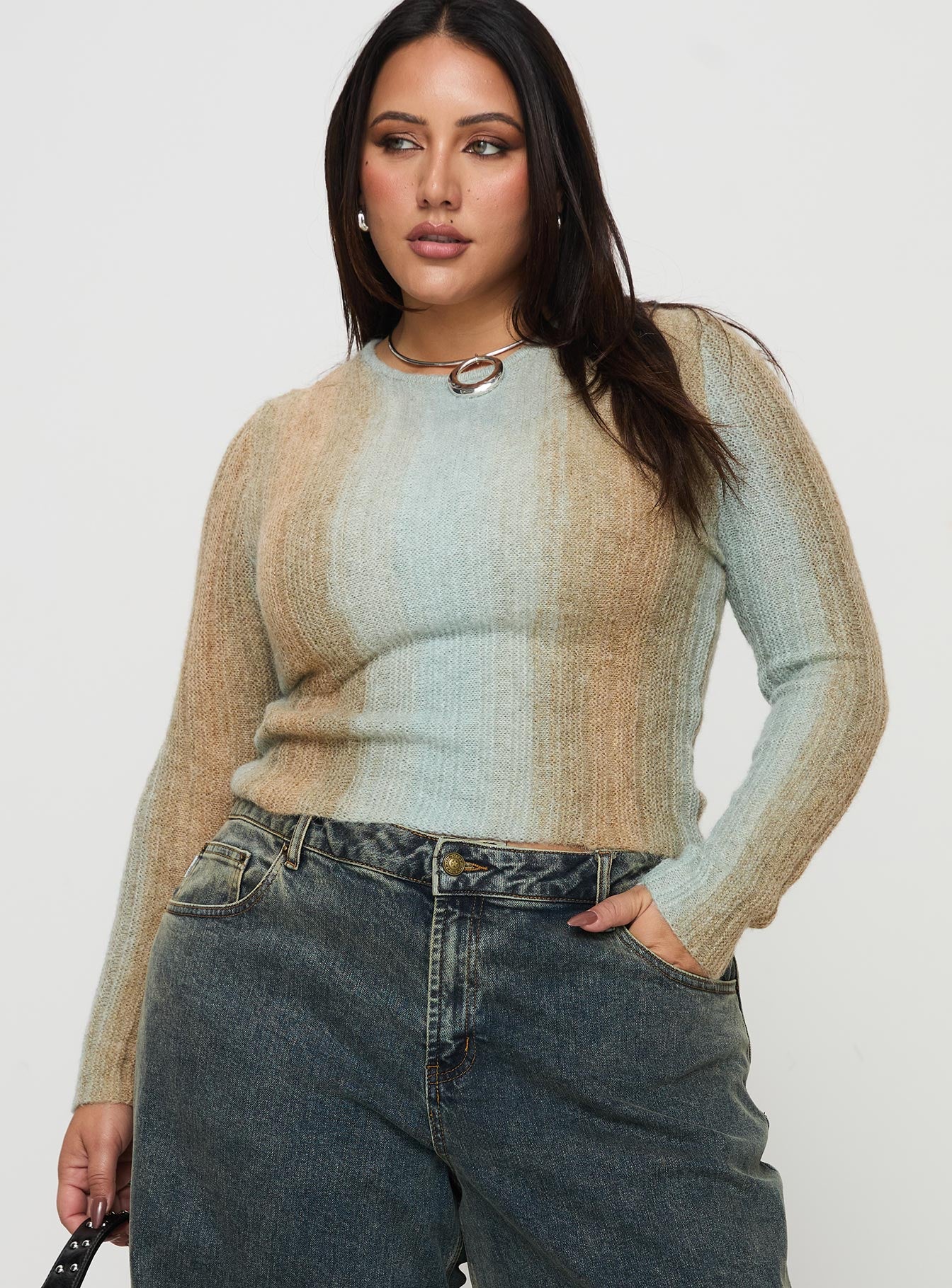 Cardenas Long Sleeve Top Green Curve - Image 2