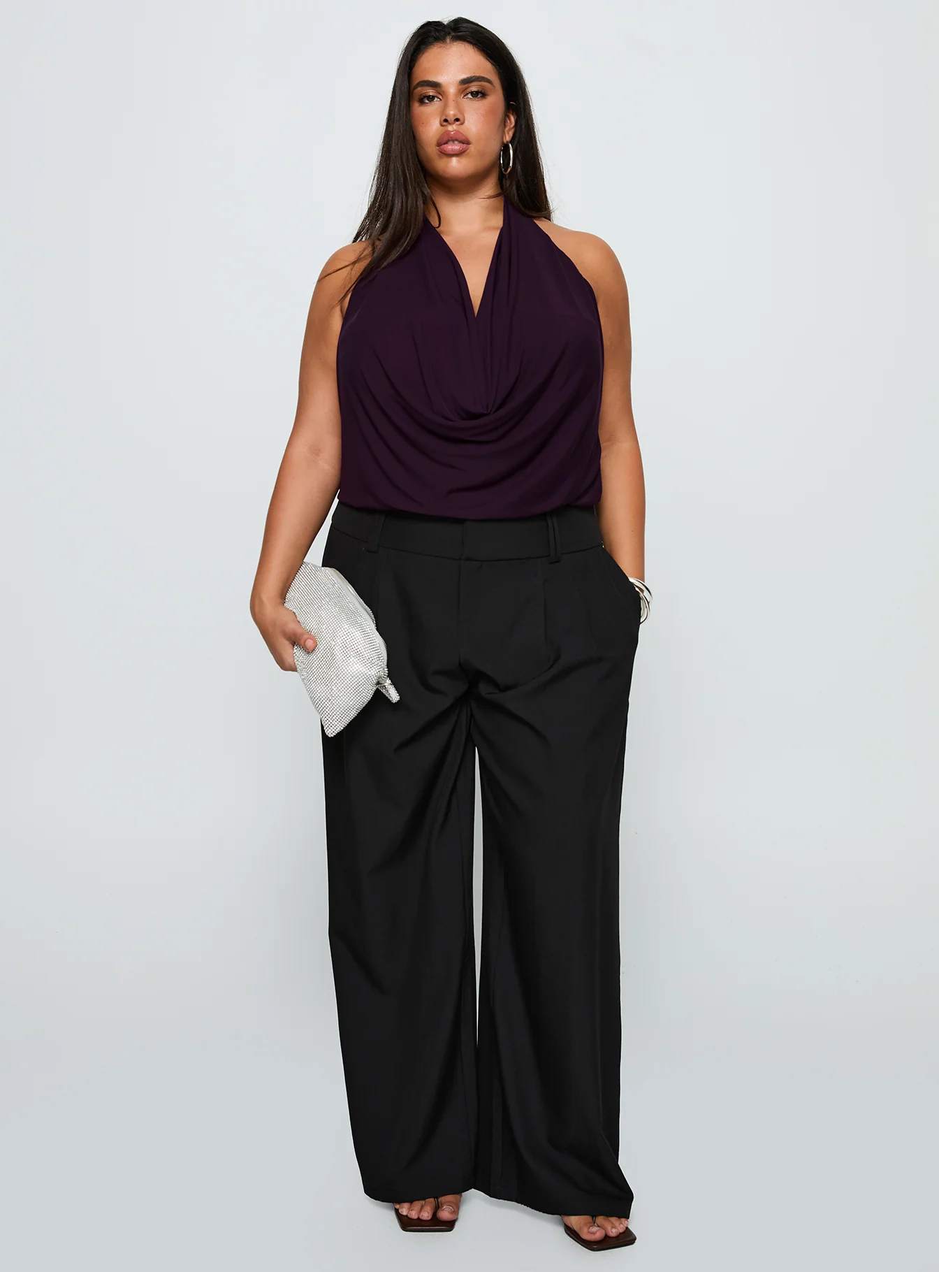 Carefree Days Cowl Neck Top Purple Curve - Image 6