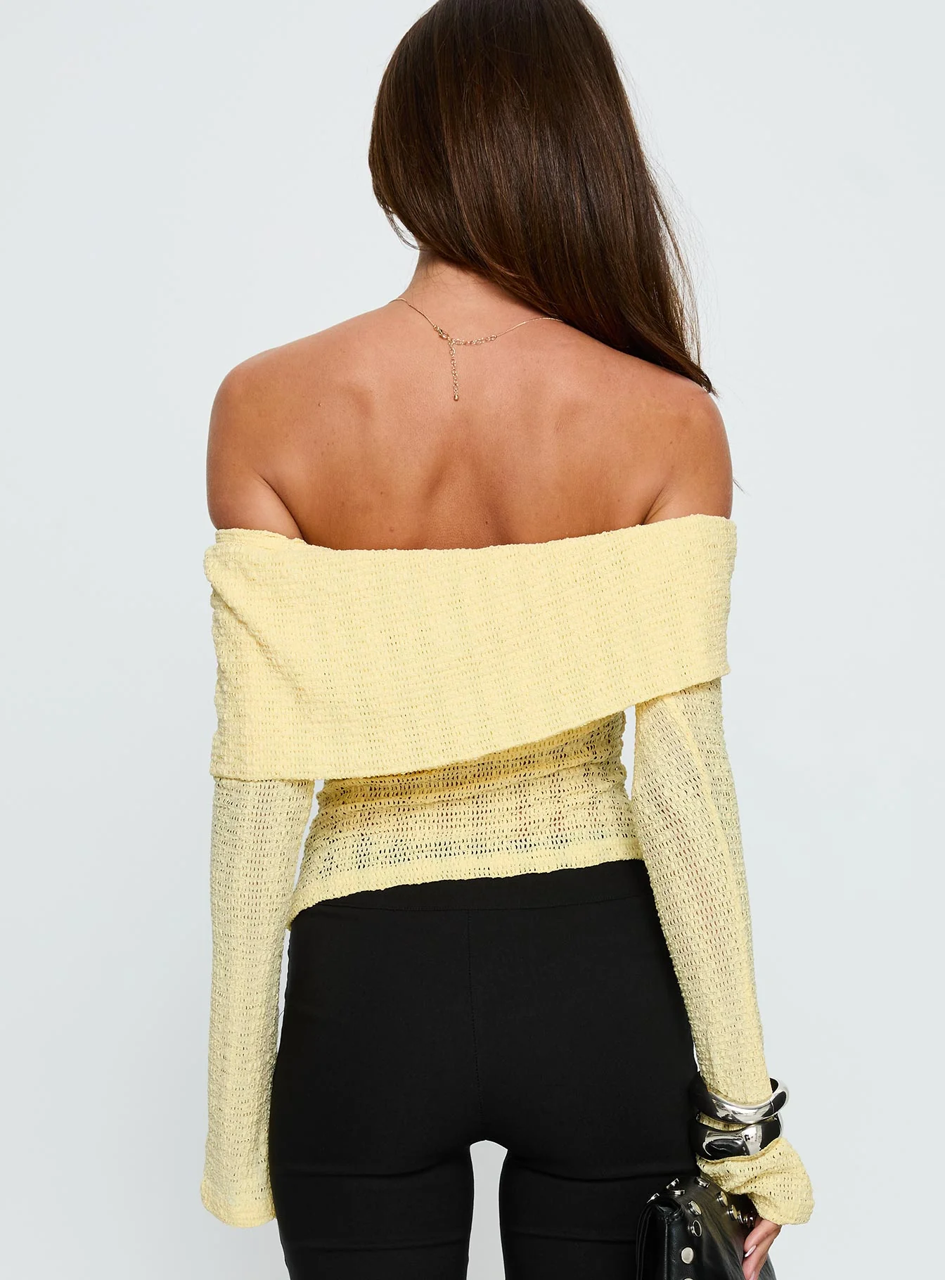 Cartrell Foldover Off Shoulder Top Lemon - Image 4