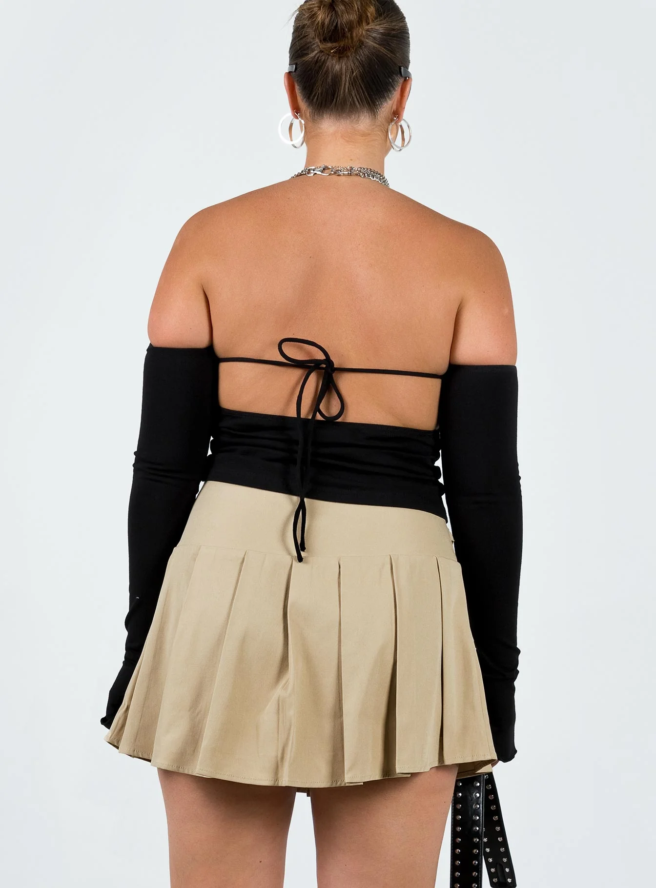 Cartwright Mini Skirt Beige - Image 9