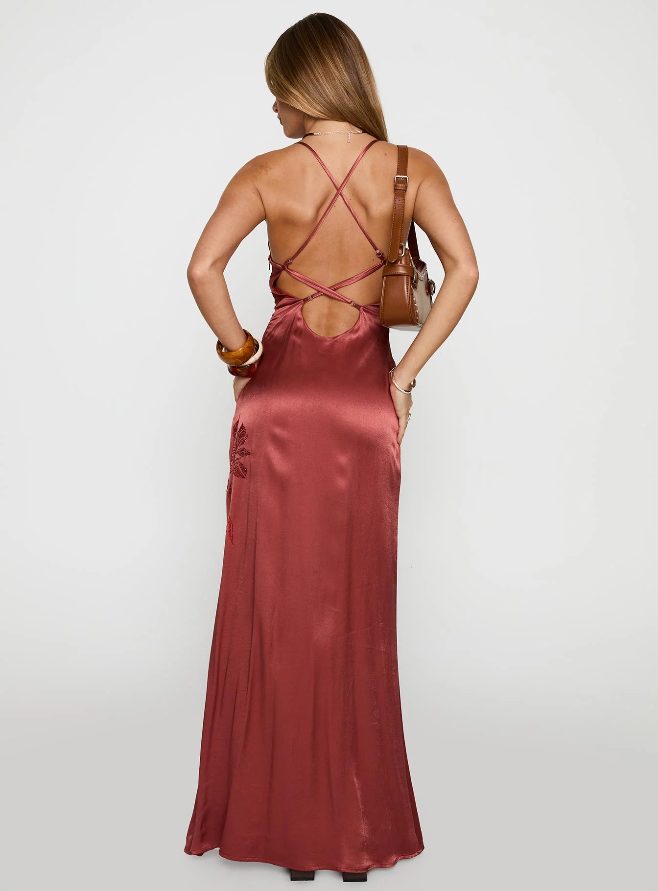 Catch You Up Beaded Maxi Dress Red - Image 5