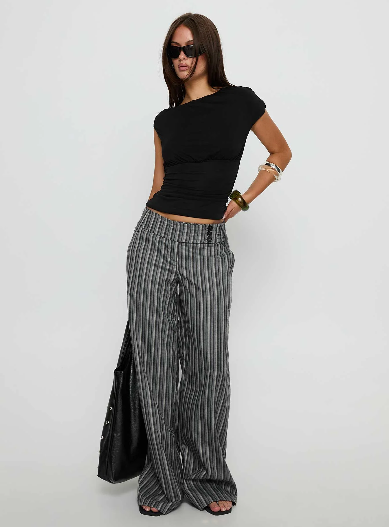 Cedars Low Rise Pant Grey Stripe - Image 3