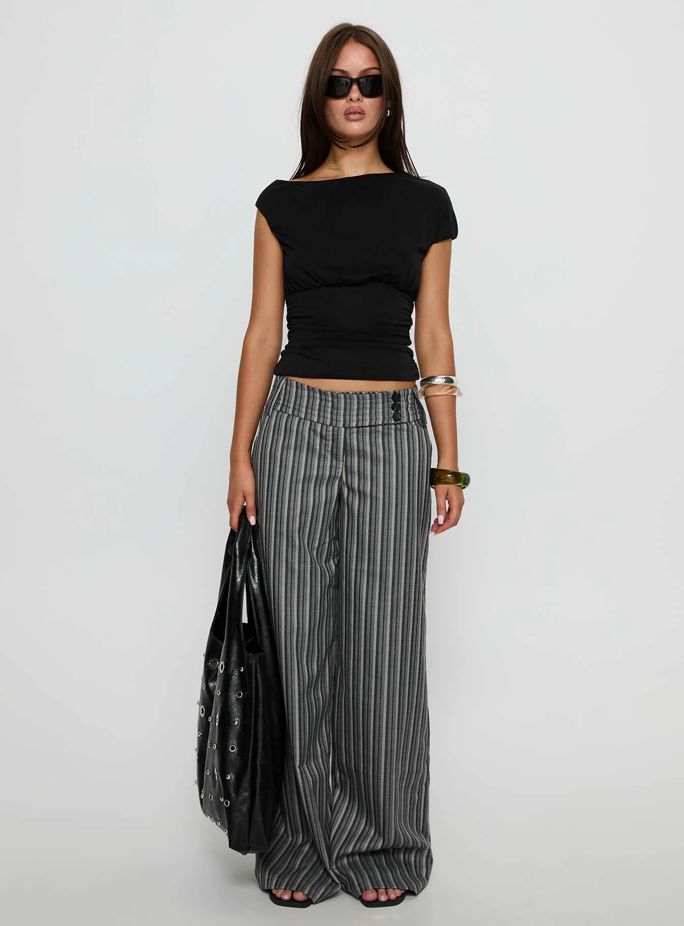 Cedars Low Rise Pant Grey Stripe - Image 7