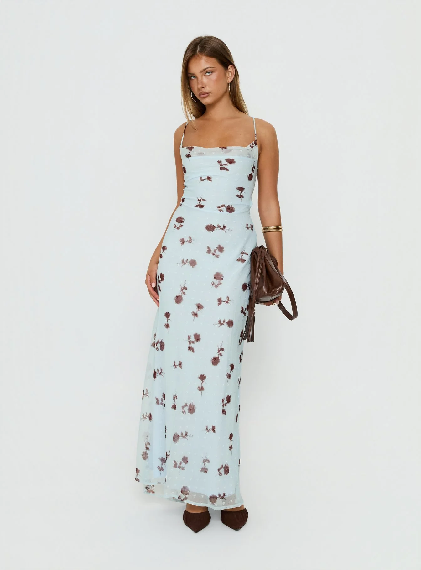 Celena Maxi Dress Blue Floral - Image 3