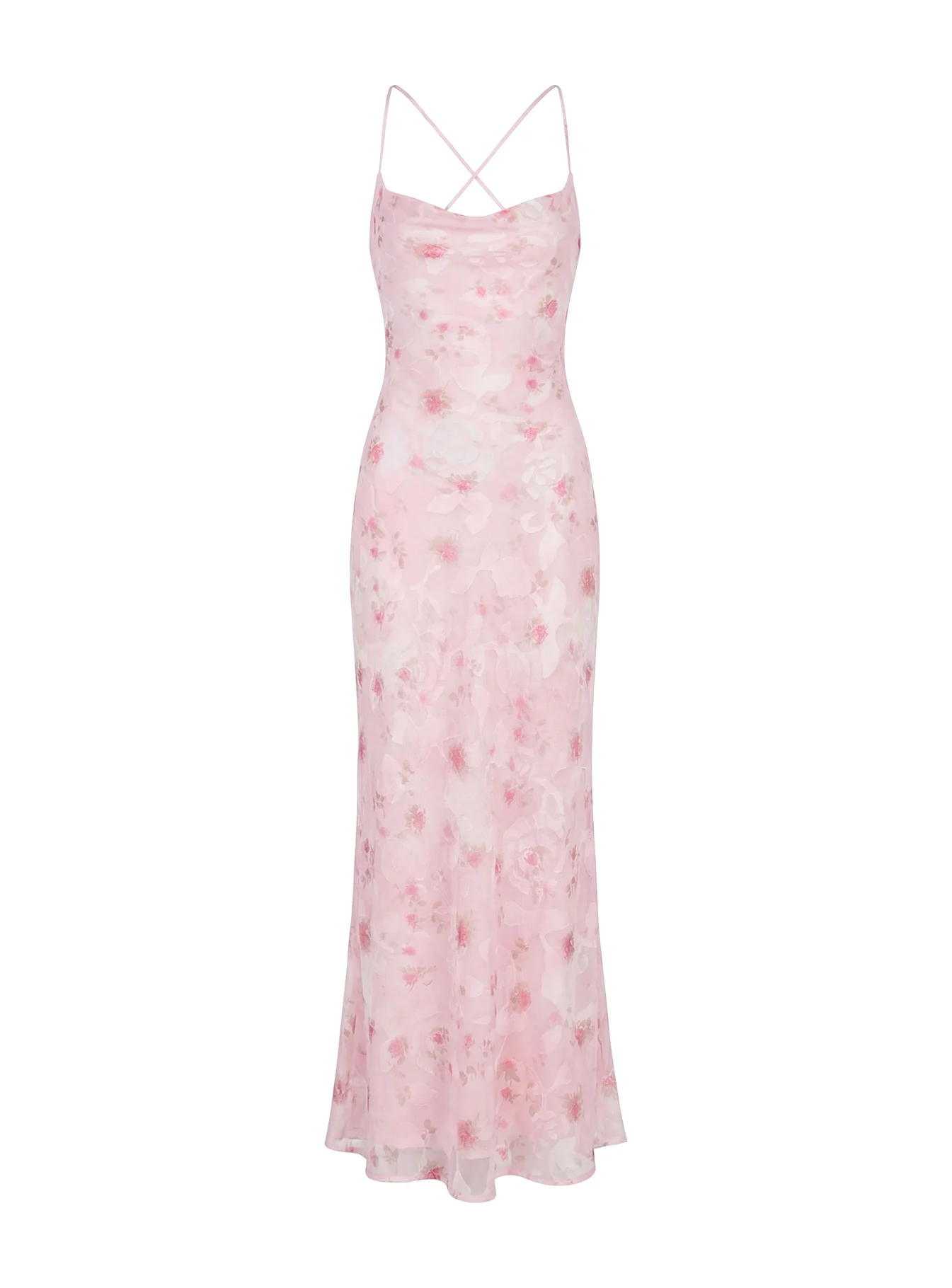 Celena Maxi Dress Pink Floral Burnout - Image 9