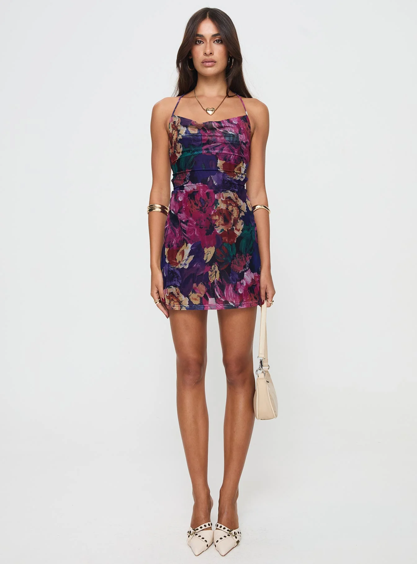 Celena Mini Dress Multi Floral - Image 6