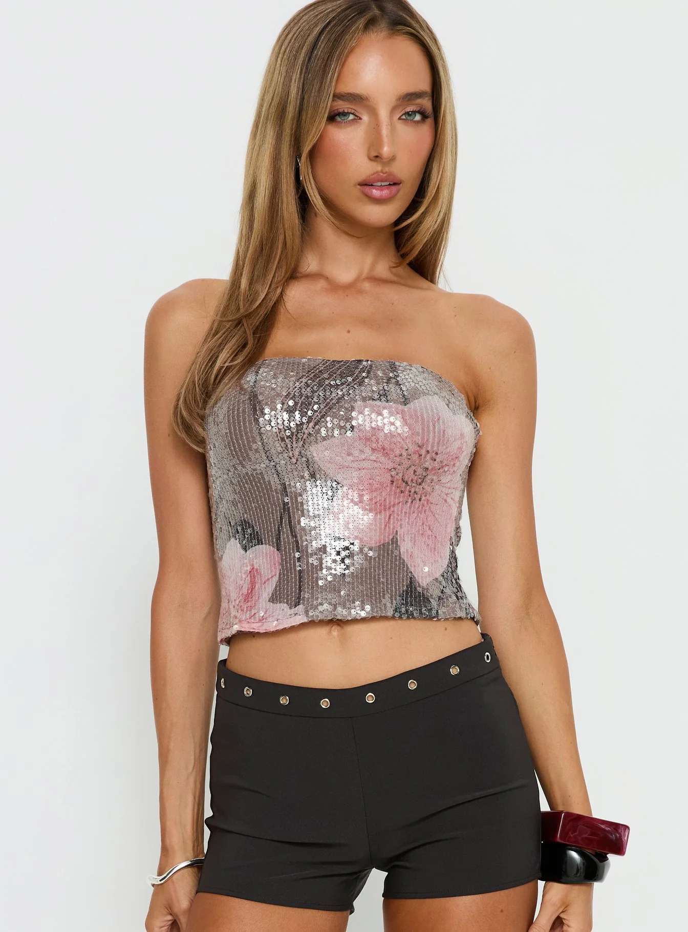 Chavela Strapless Sequin Top Multi - Image 2